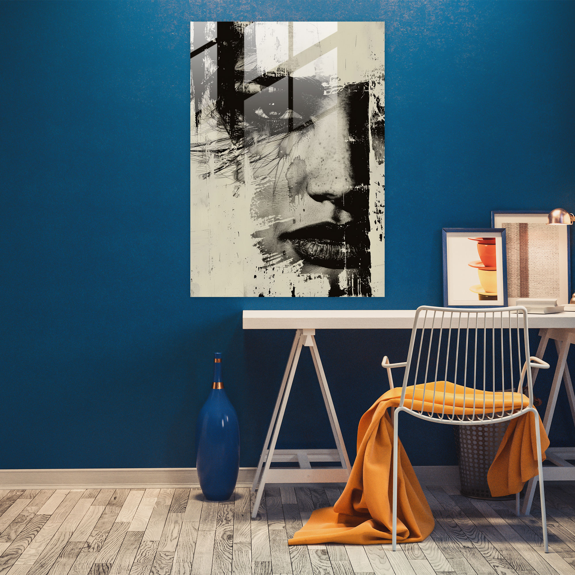 Andy Warhol Ev Dekorasyonu - Soyut Portre Serisi - Modern Sanat Cam Tablo