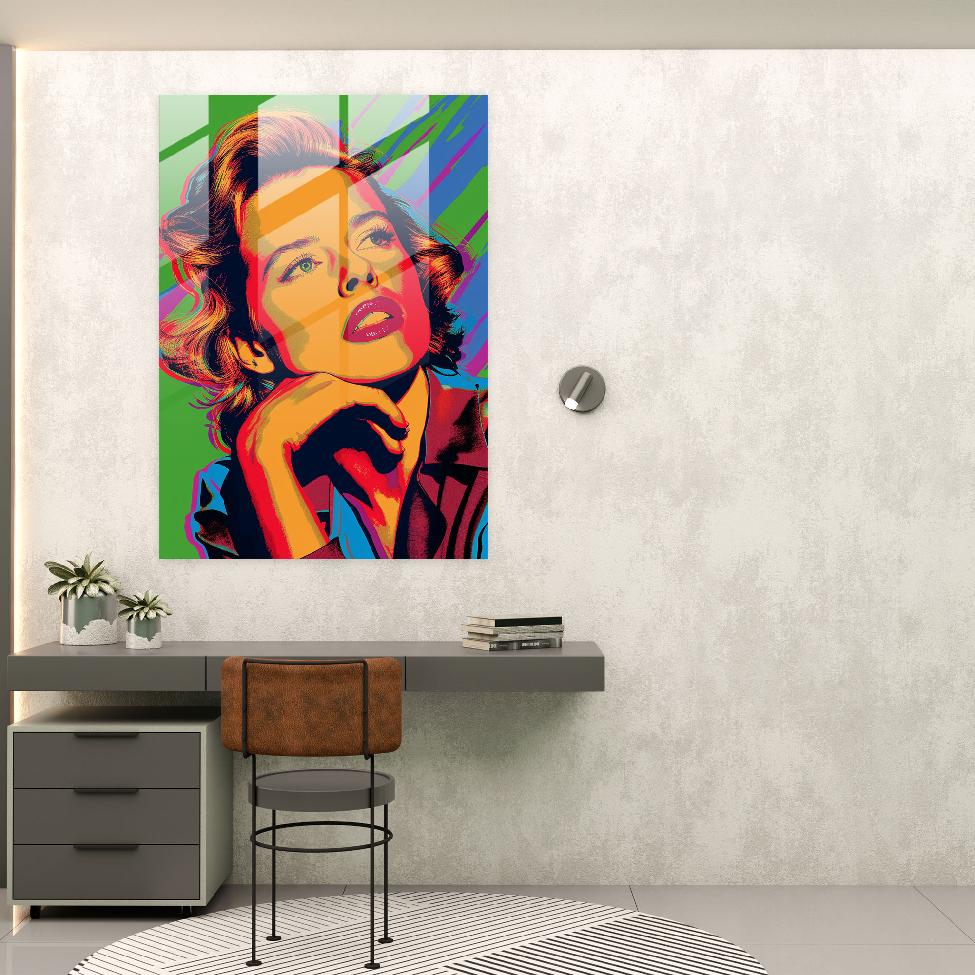 Andy Warhol Cam Tablo - Pop Art Portresi - Modern Sanat Duvar Dekorasyonu