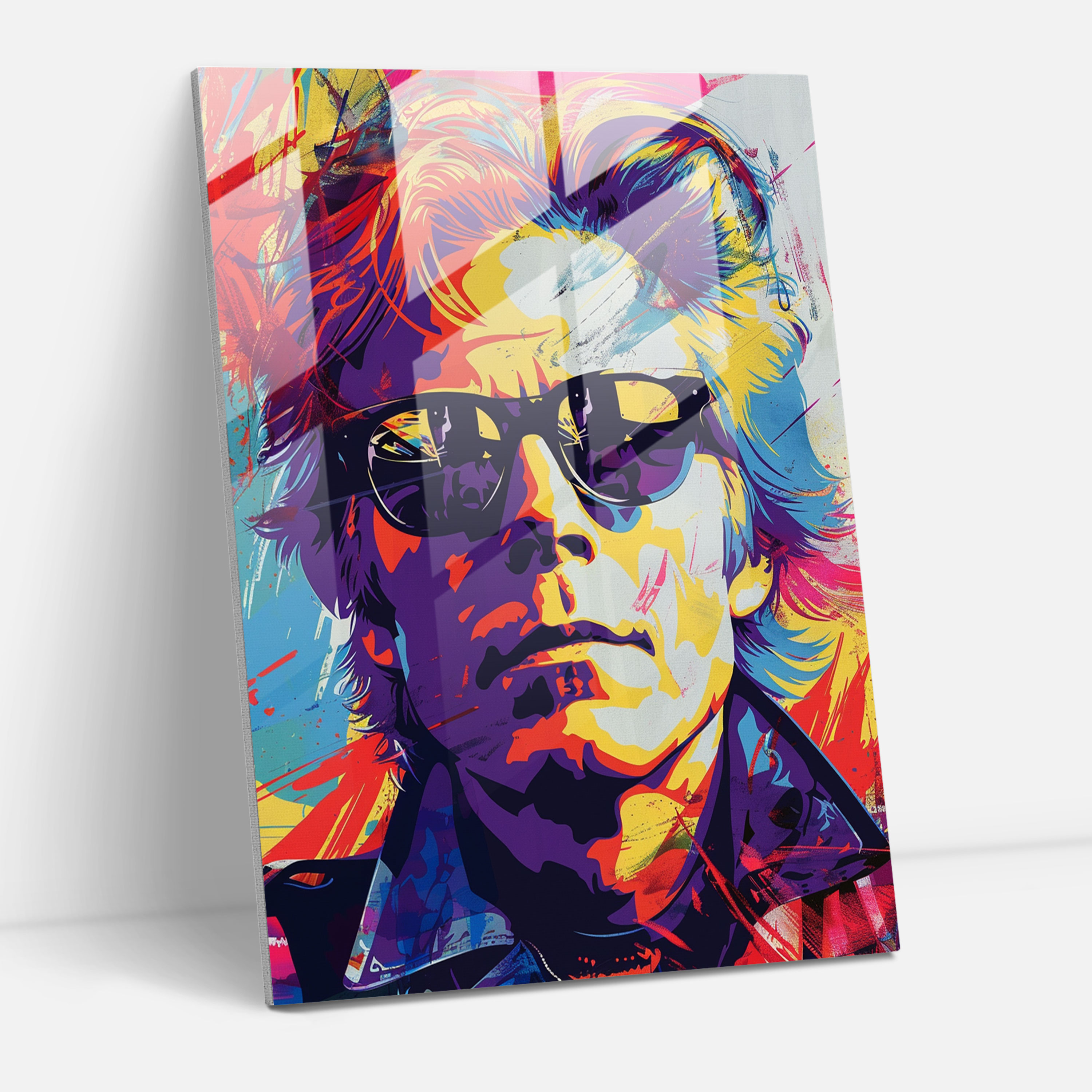 Andy Warhol Modern Sanat - Canlı Portre - Andy Warhol Duvar Dekorasyonu Modern Sanat Cam Tablo