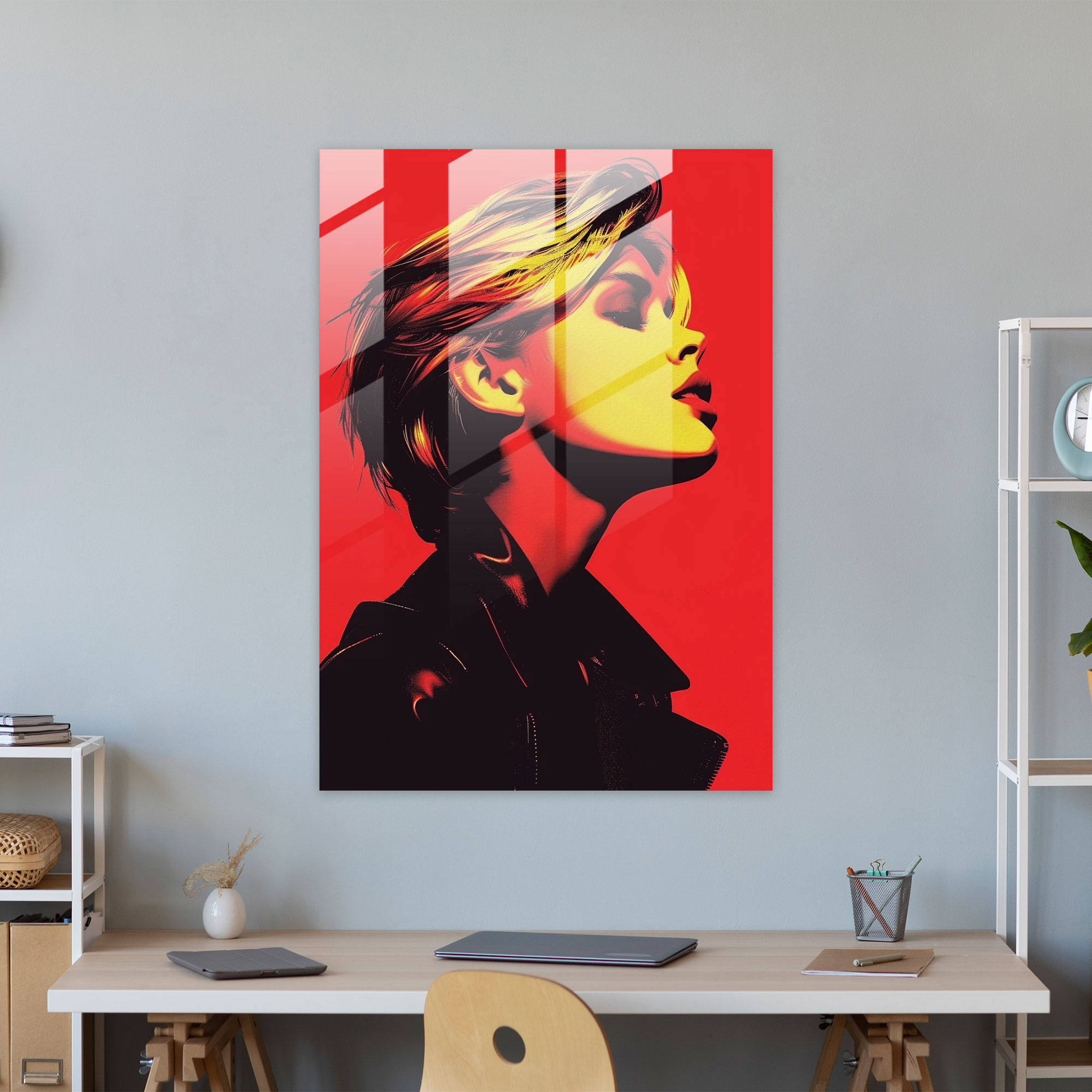 Andy Warhol Duvar Dekorasyonu - Grafik Kontrast - Cam Tablo Sanat Duvar Dekoru