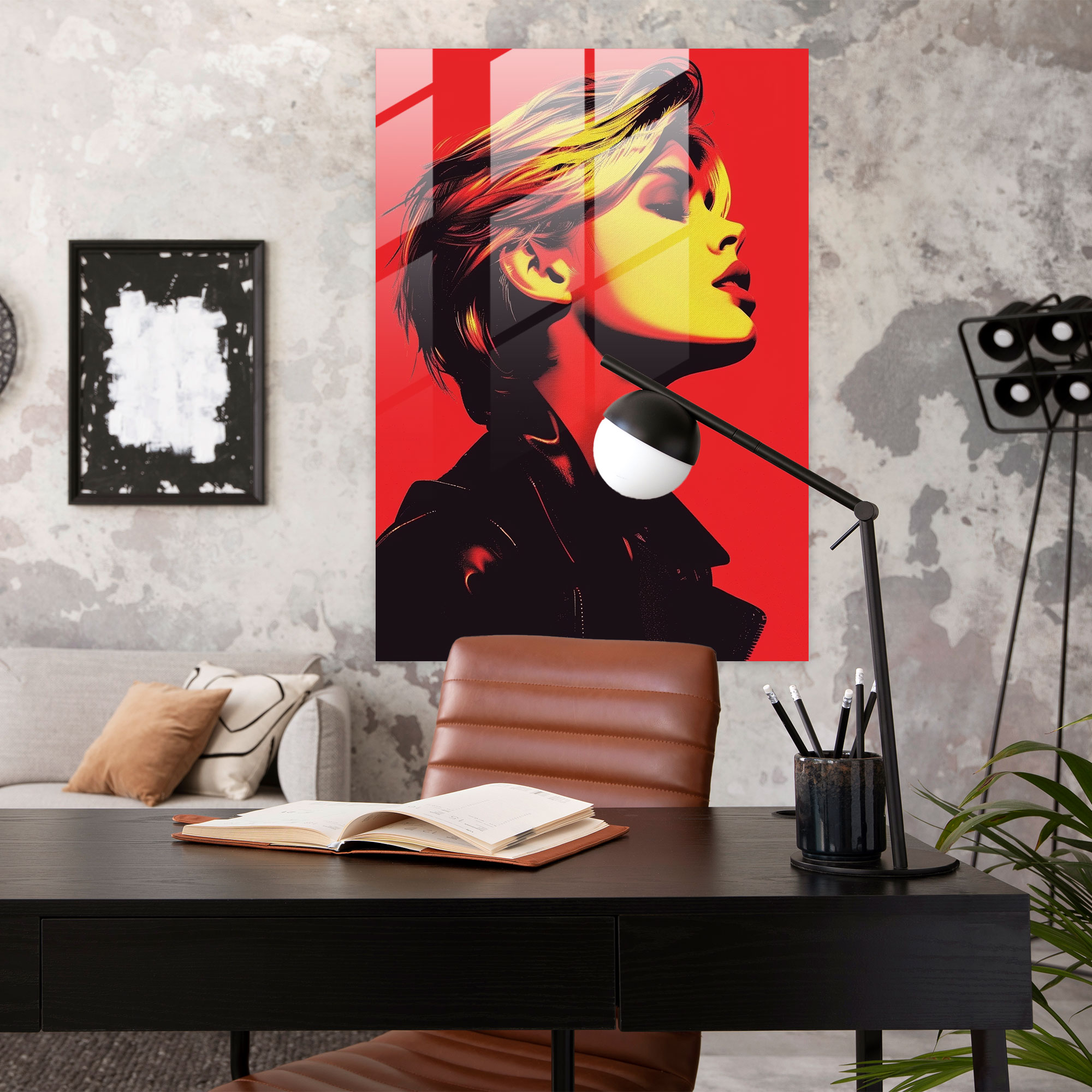 Andy Warhol Duvar Dekorasyonu - Grafik Kontrast - Cam Tablo Sanat Duvar Dekoru