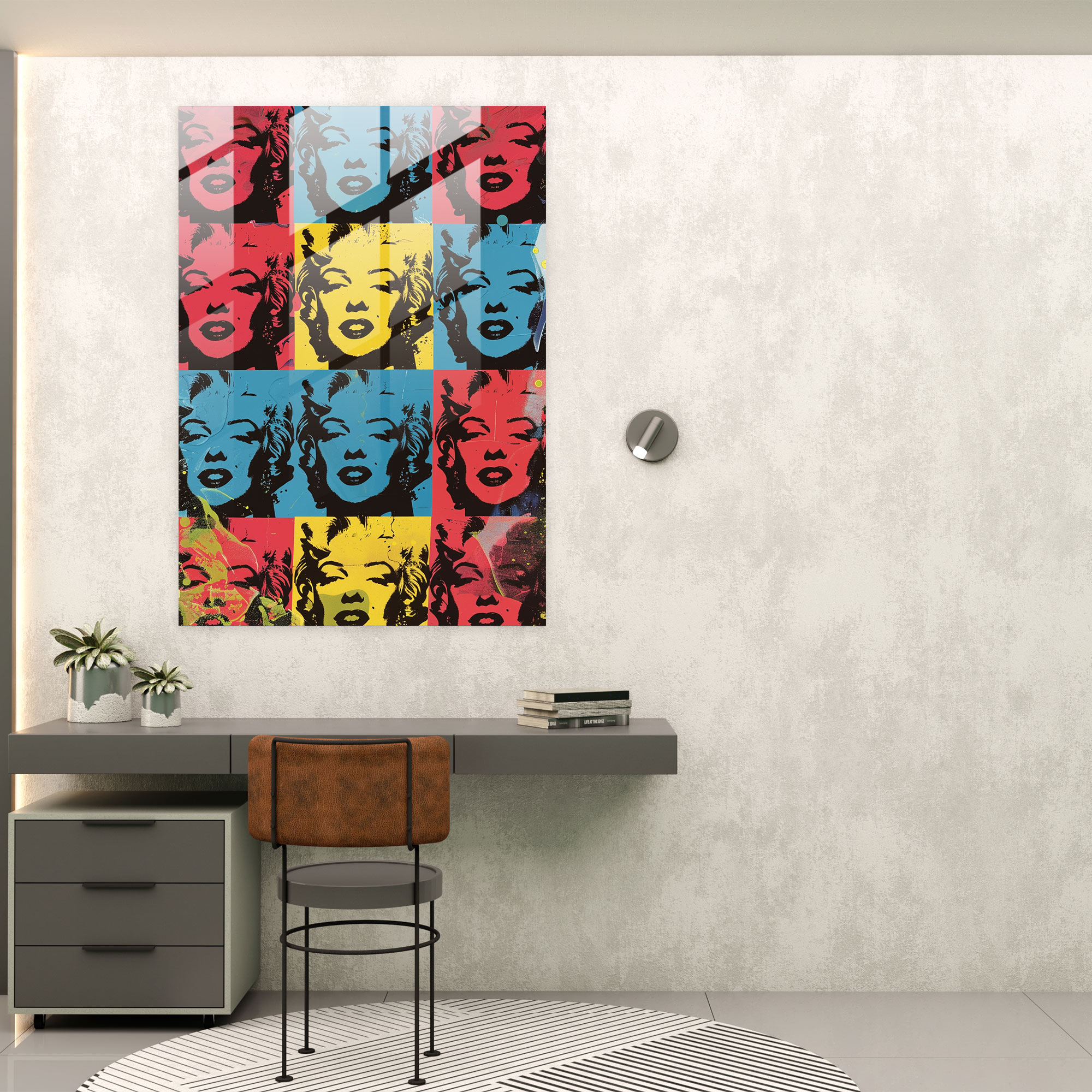 Andy Warhol Cam Tablo Grafik Ev Dekorasyonu Modern Sanat - Andy Warhol Cam Tablo Modern Sanat Cam Duvar Sanatı
