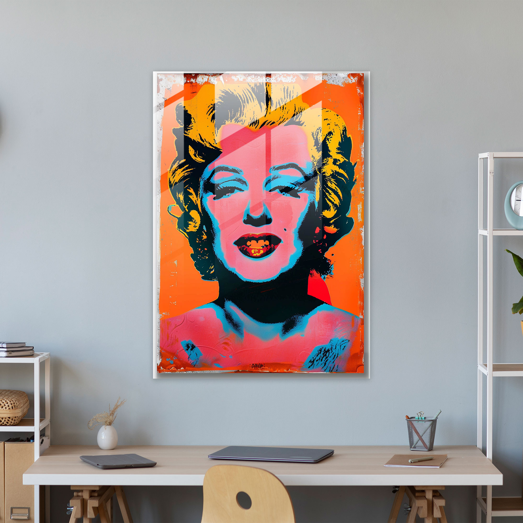Andy Warhol Cam Tablo Retro Ev Dekorasyonu Çılgın Modern Sanat