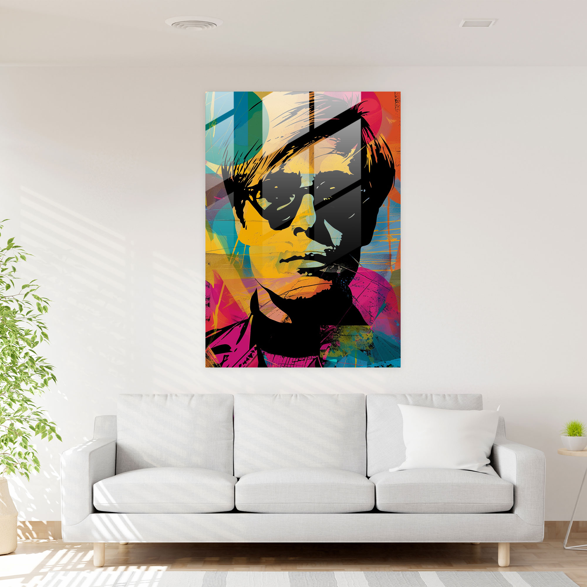 Andy Warhol Cam Tablo Hırçın Pop Sanat Ev Dekorasyonu Oyunbaz Cam Sanat - Andy Warhol Ev Dekorasyonu Modern Sanat Pop Sanat
