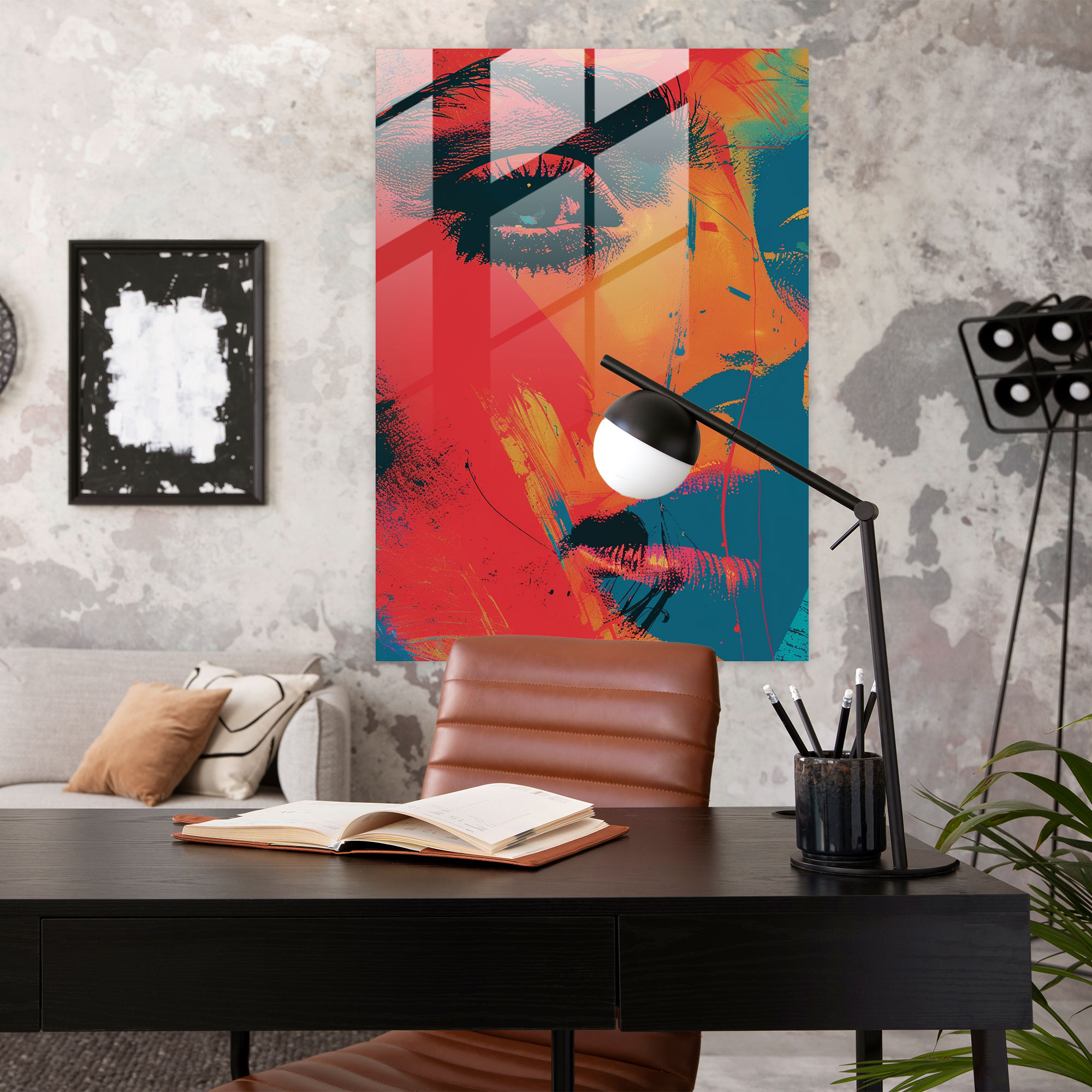 Andy Warhol Cam Tablo Cesur Pop Sanat Ev Dekorasyonu - Andy Warhol Modern Sanat Cam Sanat Cam Duvar Sanatı
