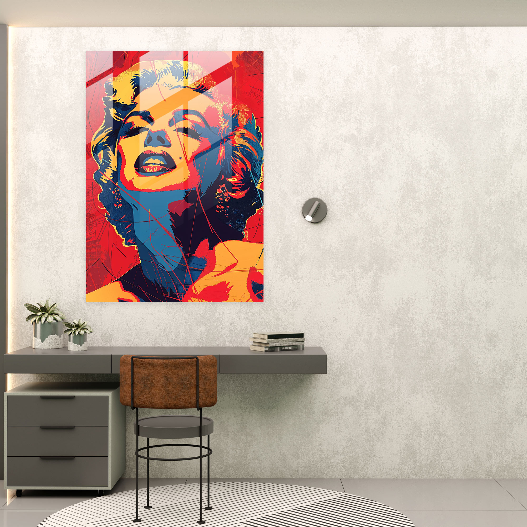 Marilyn Monroe Cam Tablo Sanatı - Andy Warhol Modern Sanat Cam Tablo Ev Dekorasyonu