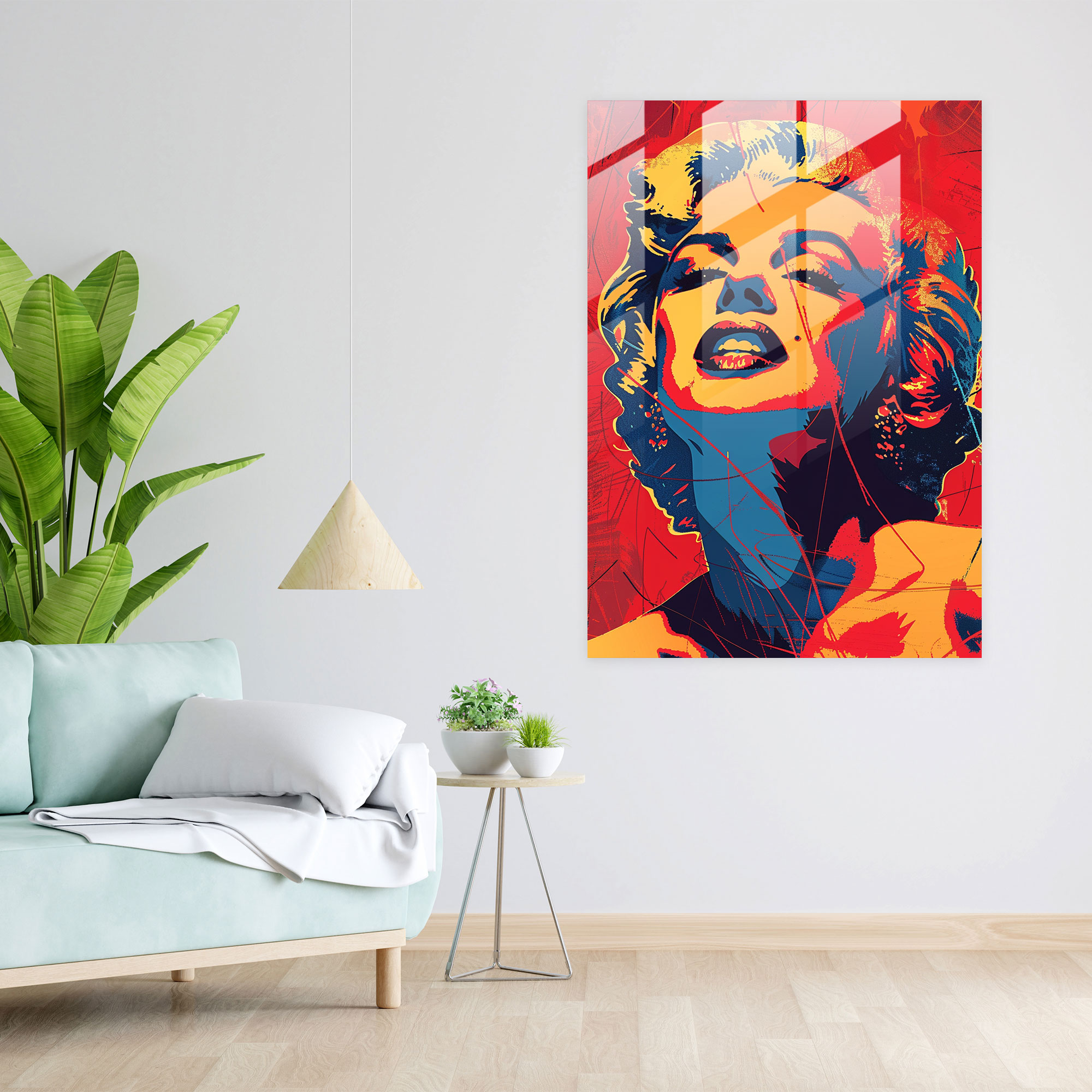 Marilyn Monroe Cam Tablo Sanatı - Andy Warhol Modern Sanat Cam Tablo Ev Dekorasyonu