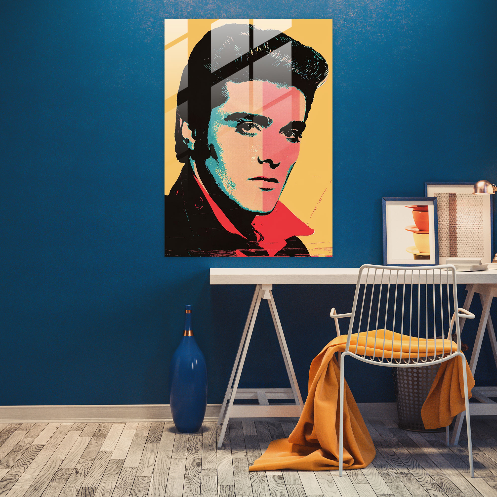 Andy Warhol Cam Tablo - Ünlü Portreler - Ev Dekorasyonu Cam Duvar Sanatı