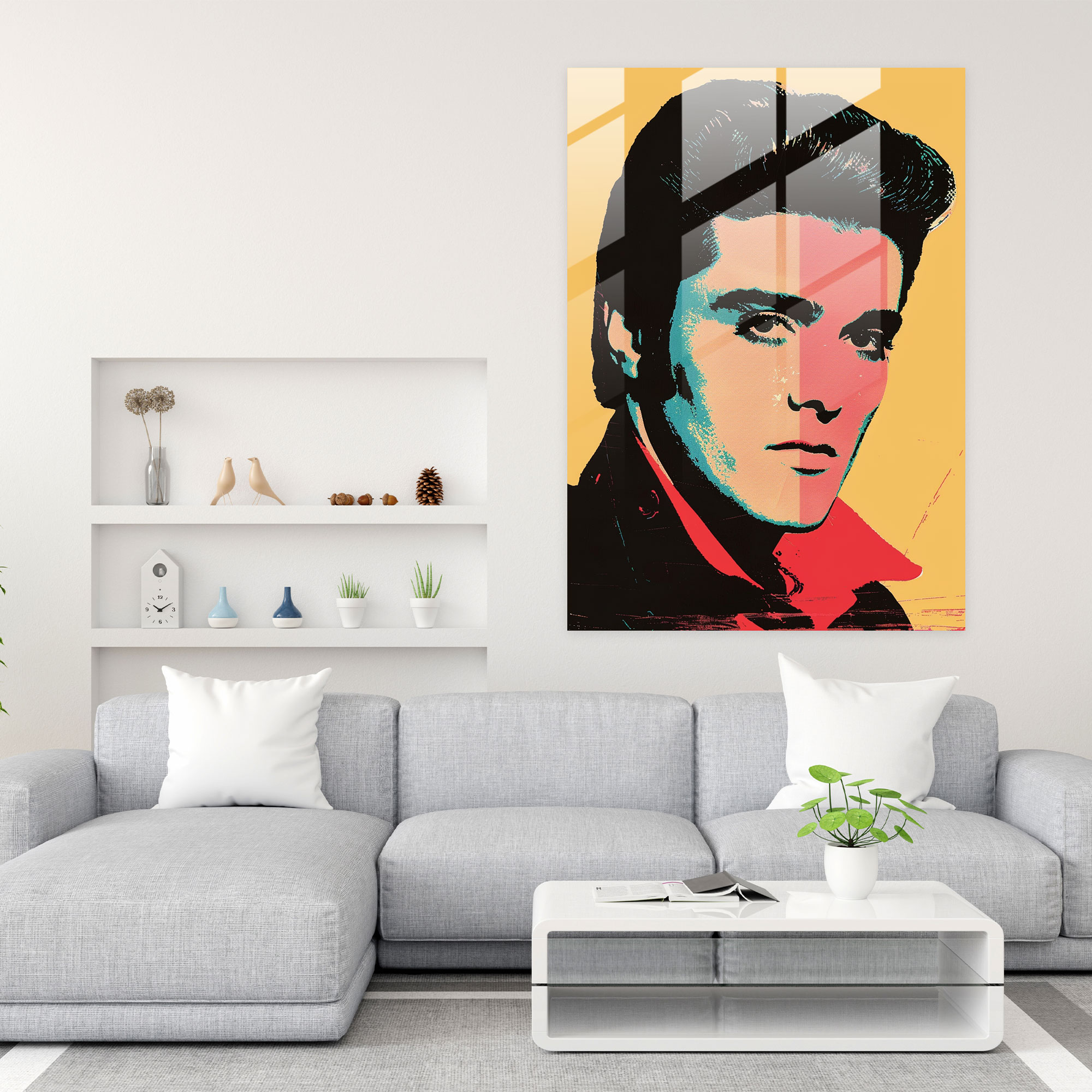 Andy Warhol Cam Tablo - Ünlü Portreler - Ev Dekorasyonu Cam Duvar Sanatı