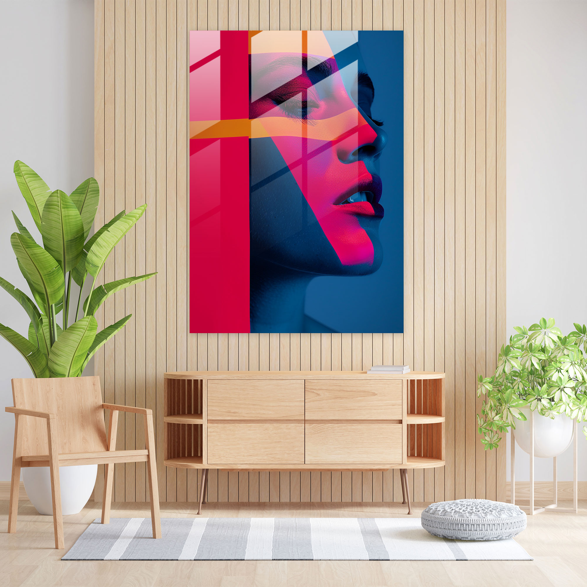 Andy Warhol Cam Tablo - Neon Renk Blok Tasarımı - Ev Dekorasyonu Cam Duvar Sanatı Duvar Dekorasyonu