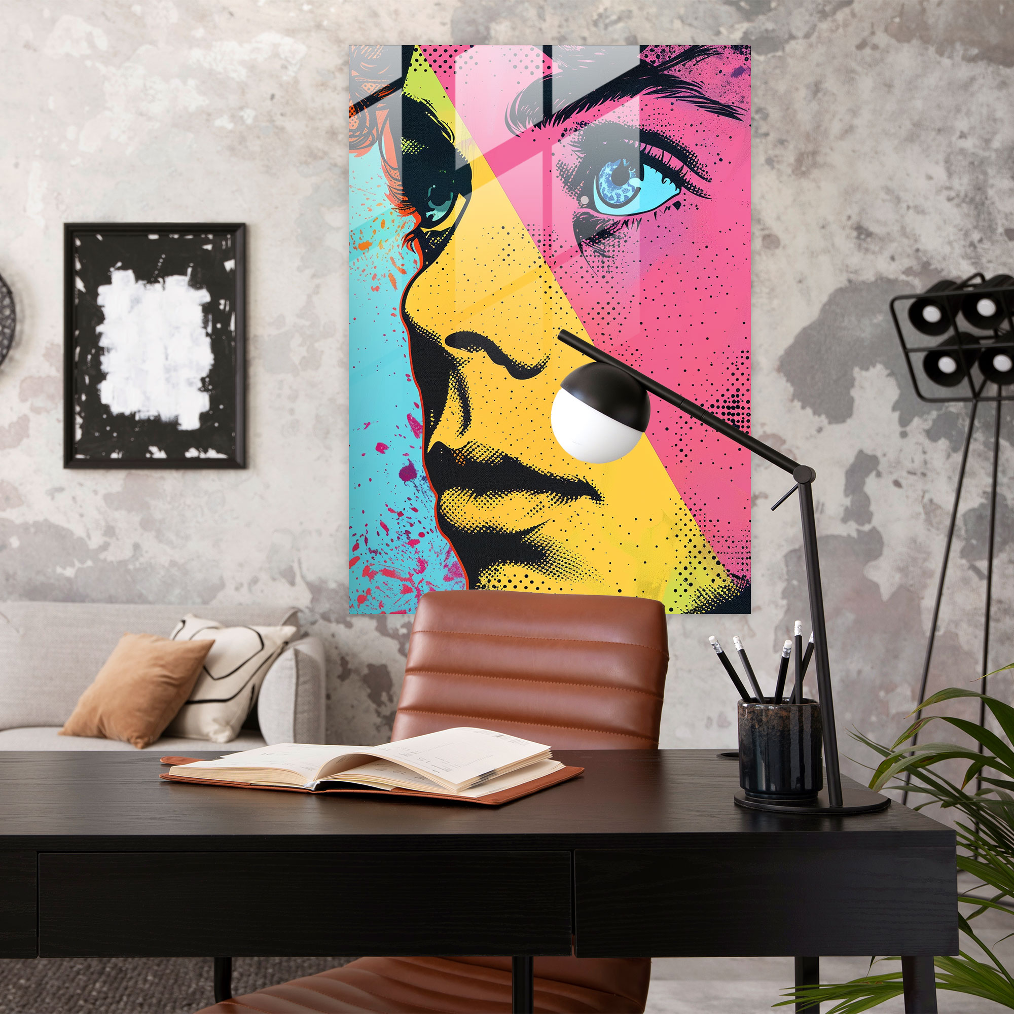 Andy Warhol Cam Tablo - Pop Art Çizgi Roman Tasarımı