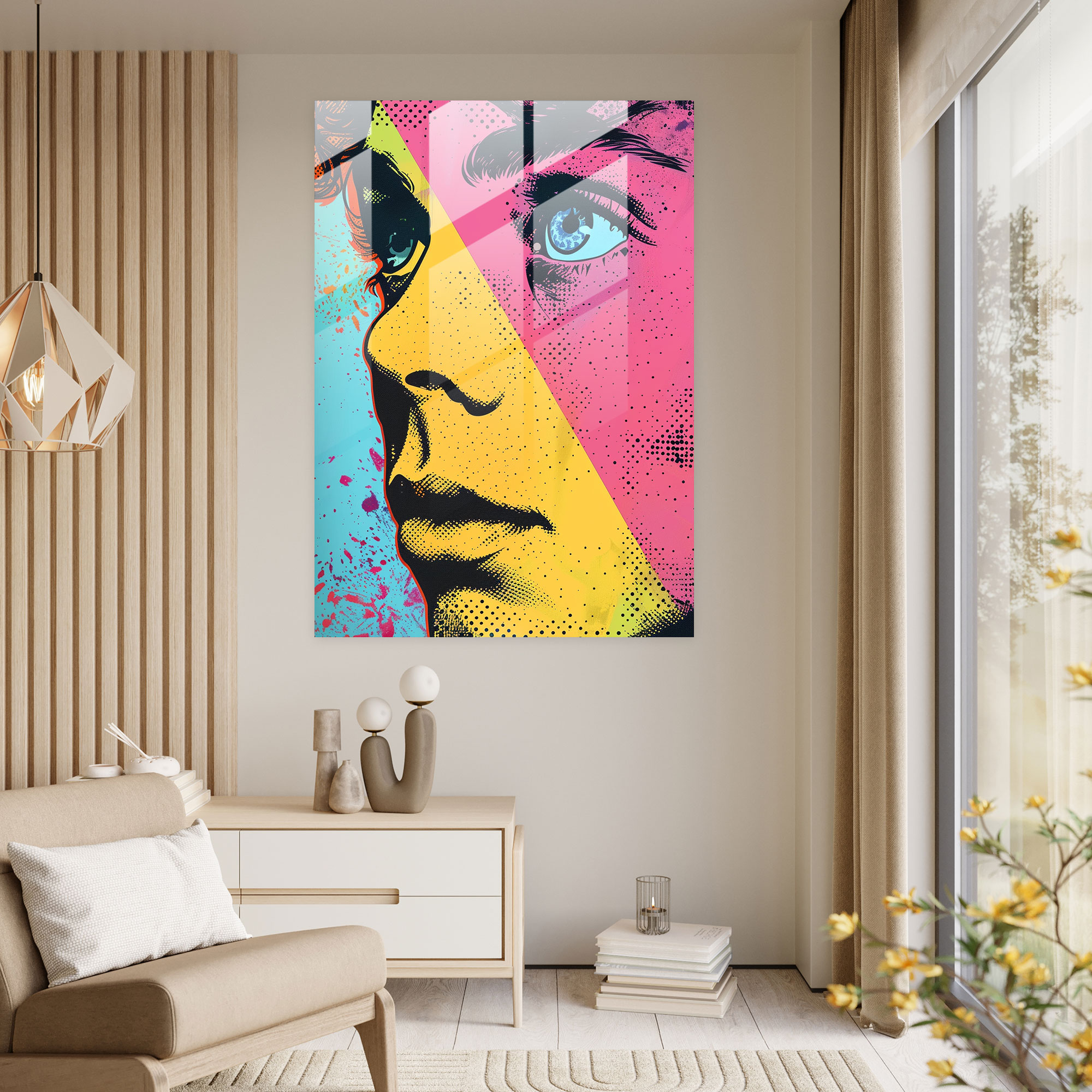 Andy Warhol Cam Tablo - Pop Art Çizgi Roman Tasarımı