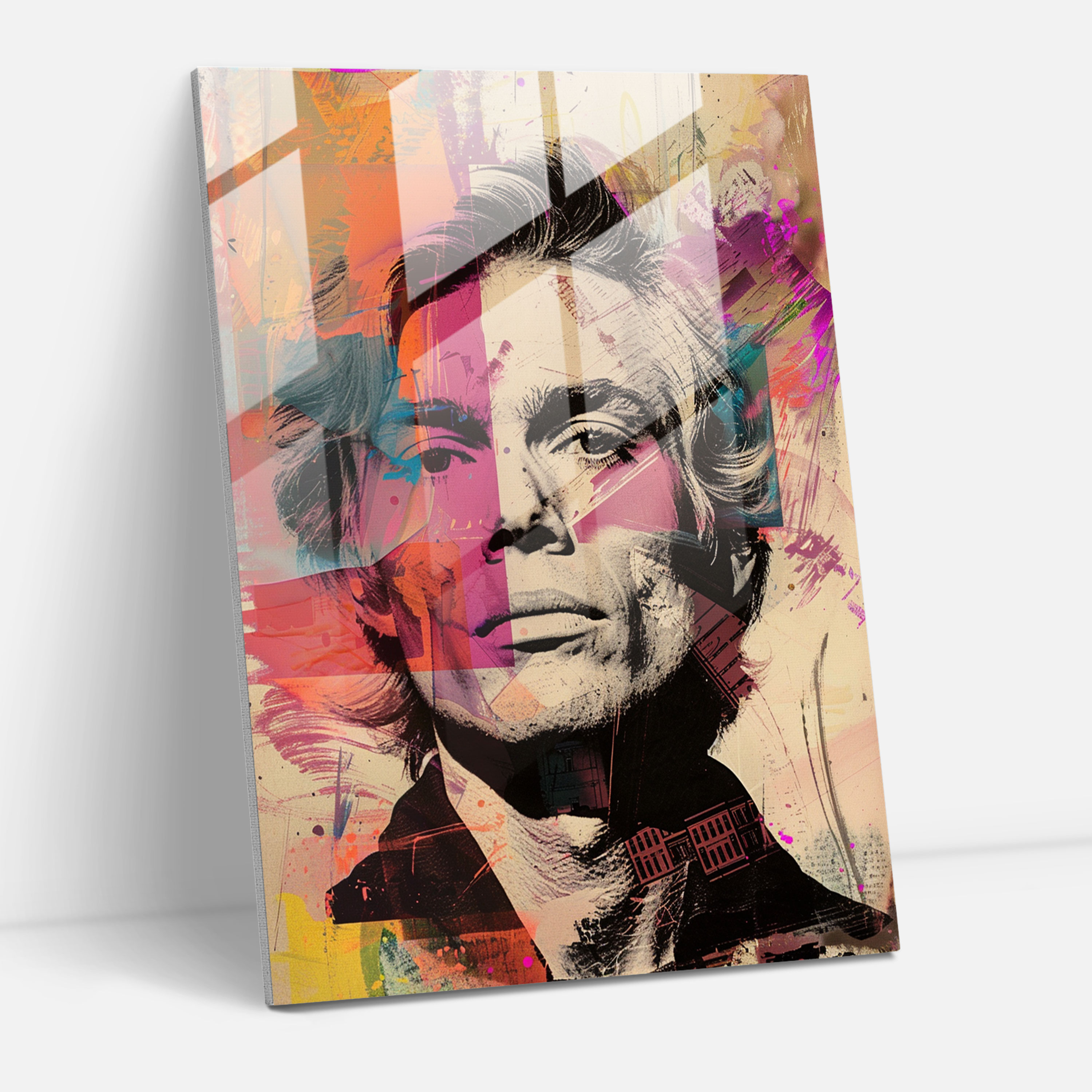 Andy Warhol Ev Dekorasyonu - Ünlü Portre Koleksiyonu - Andy Warhol Cam Duvar Sanatı Cam Tablo Cam Sanatı