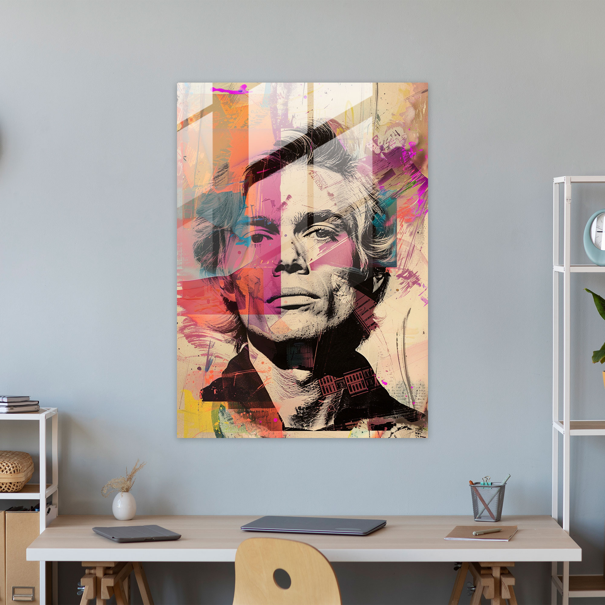 Andy Warhol Ev Dekorasyonu - Ünlü Portre Koleksiyonu - Andy Warhol Cam Duvar Sanatı Cam Tablo Cam Sanatı