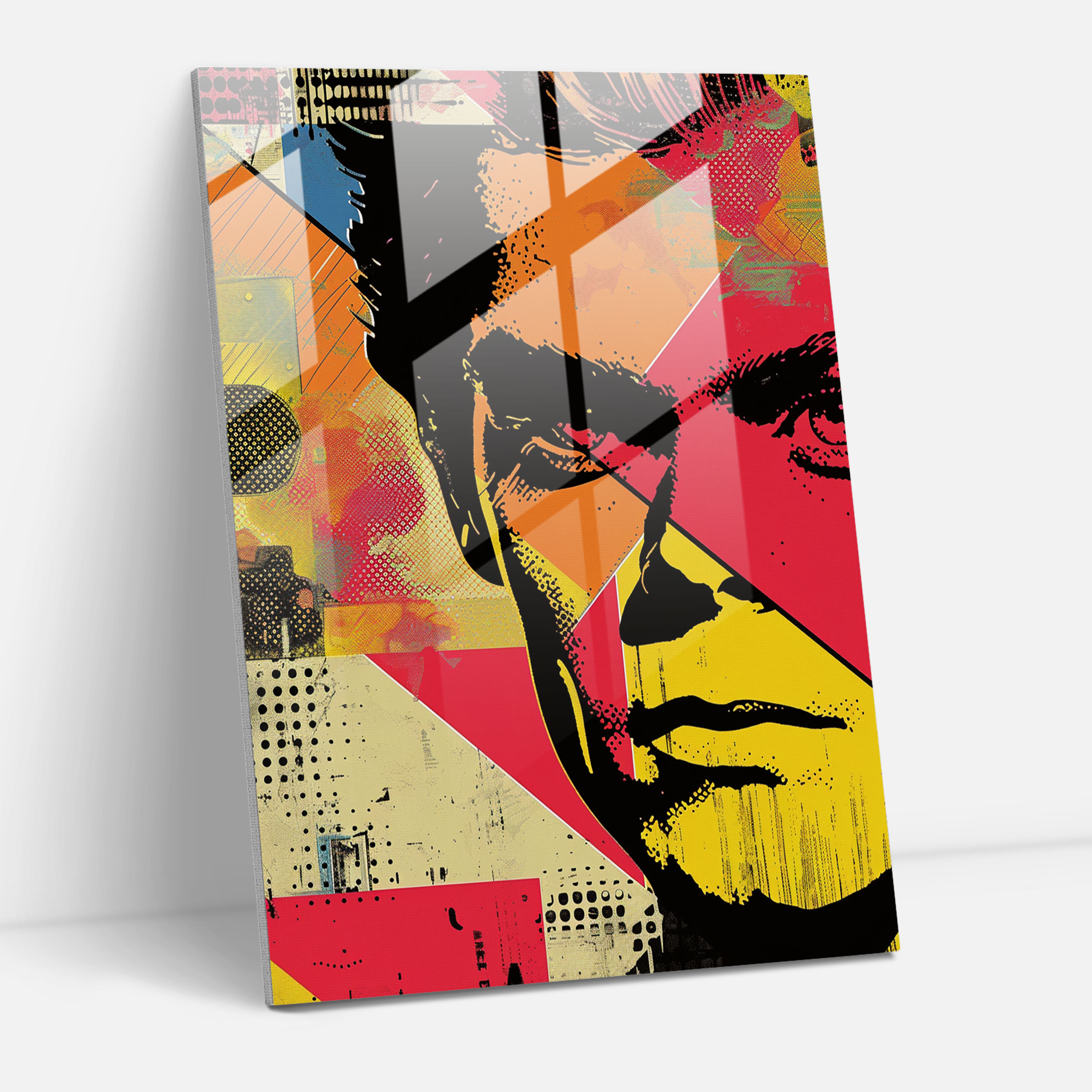 Andy Warhol Cam Sanatı - Retro Çizgi Roman Tasarımı - Duvar Dekorasyonu Cam Tablo