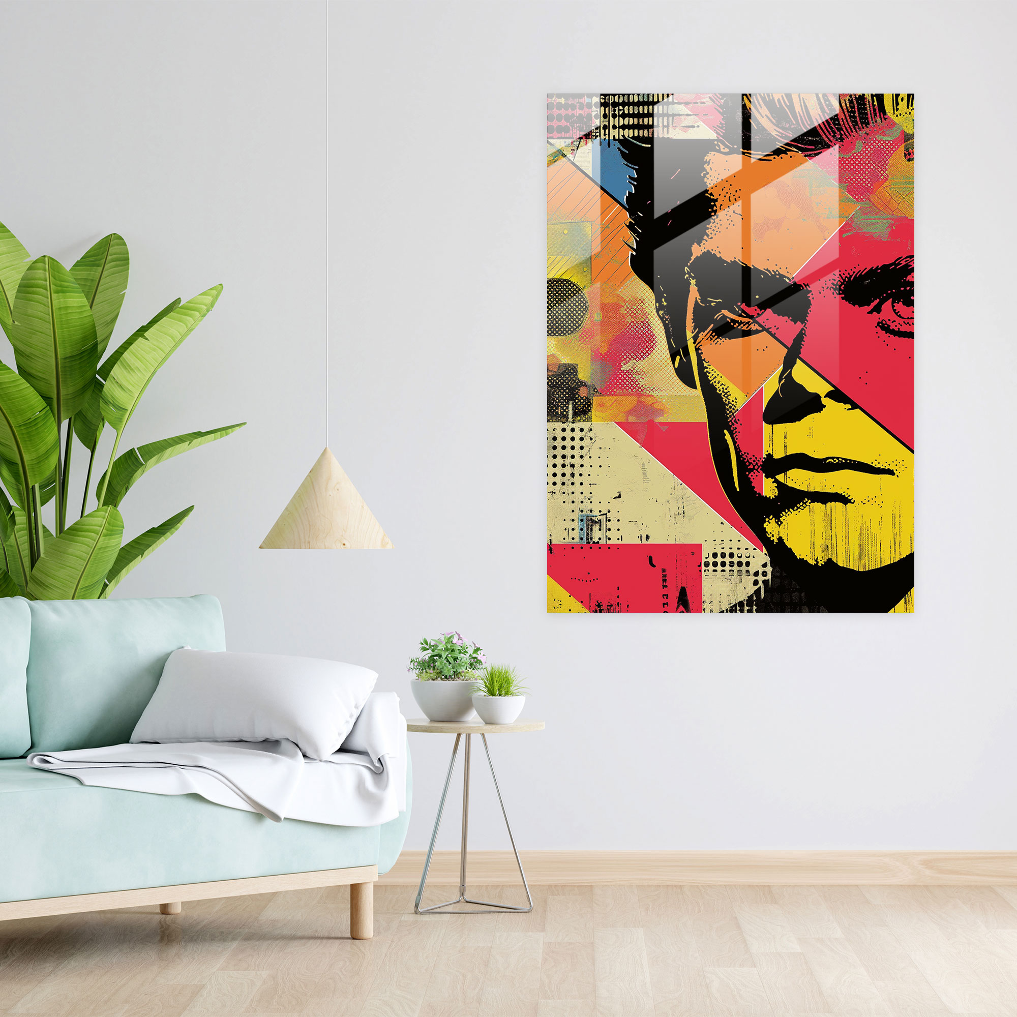 Andy Warhol Cam Sanatı - Retro Çizgi Roman Tasarımı - Duvar Dekorasyonu Cam Tablo
