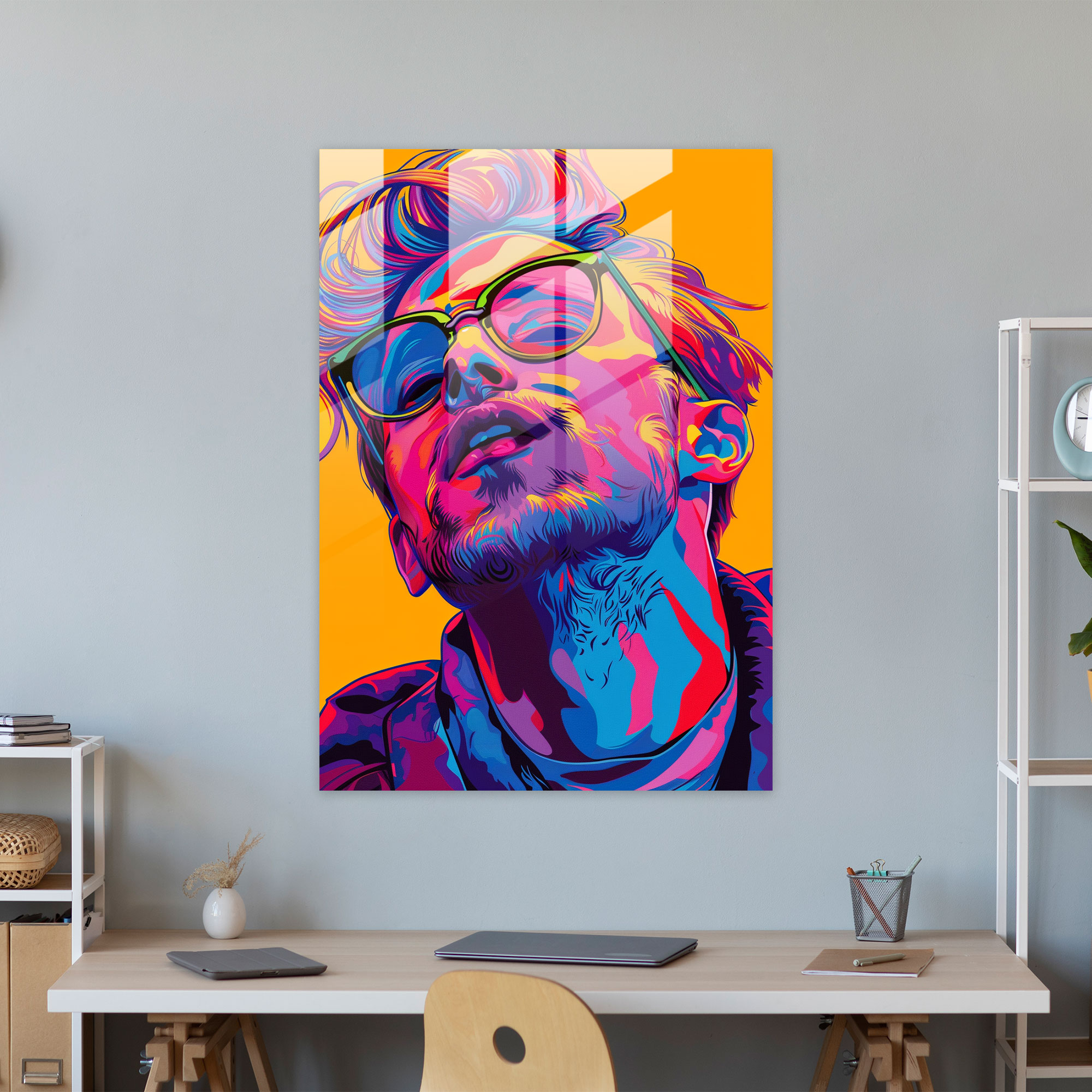 Andy Warhol Cam Tablo - Pop Art Ev Dekorasyonu için Andy Warhol Cam Tablo