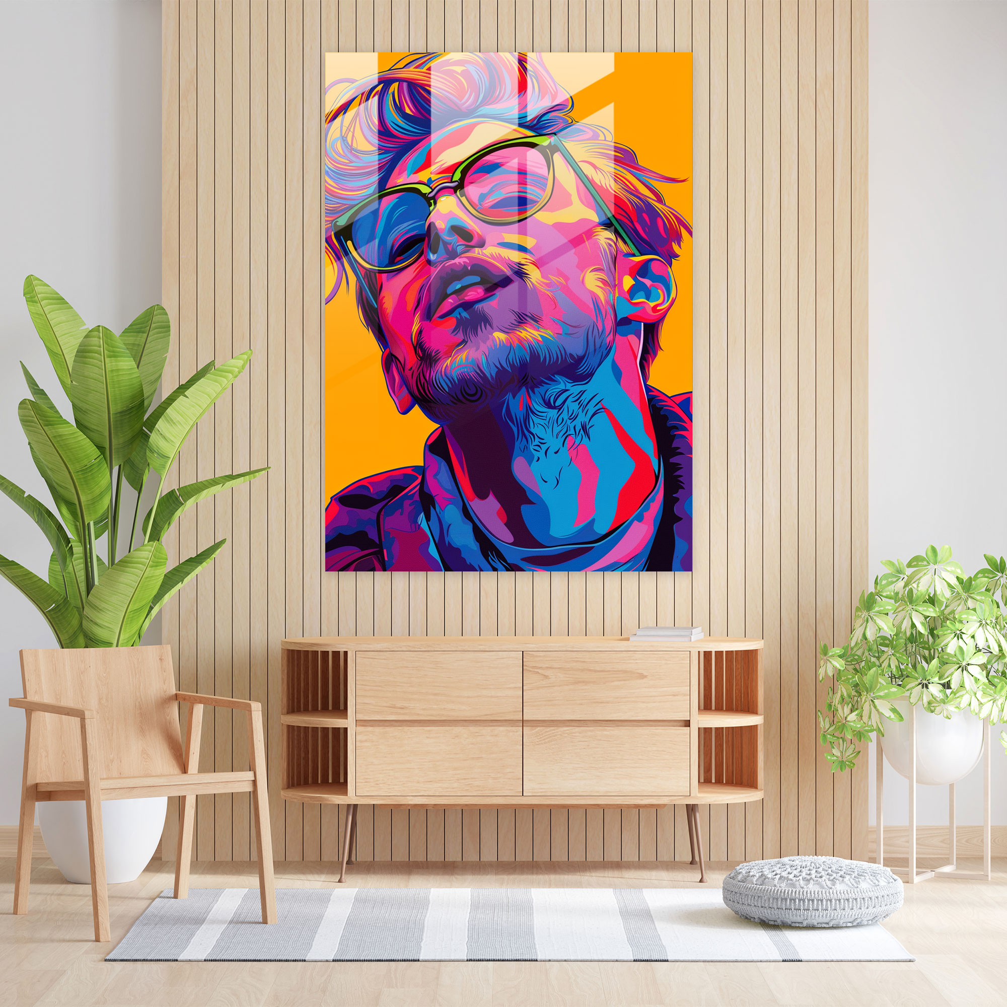 Andy Warhol Cam Tablo - Pop Art Ev Dekorasyonu için Andy Warhol Cam Tablo