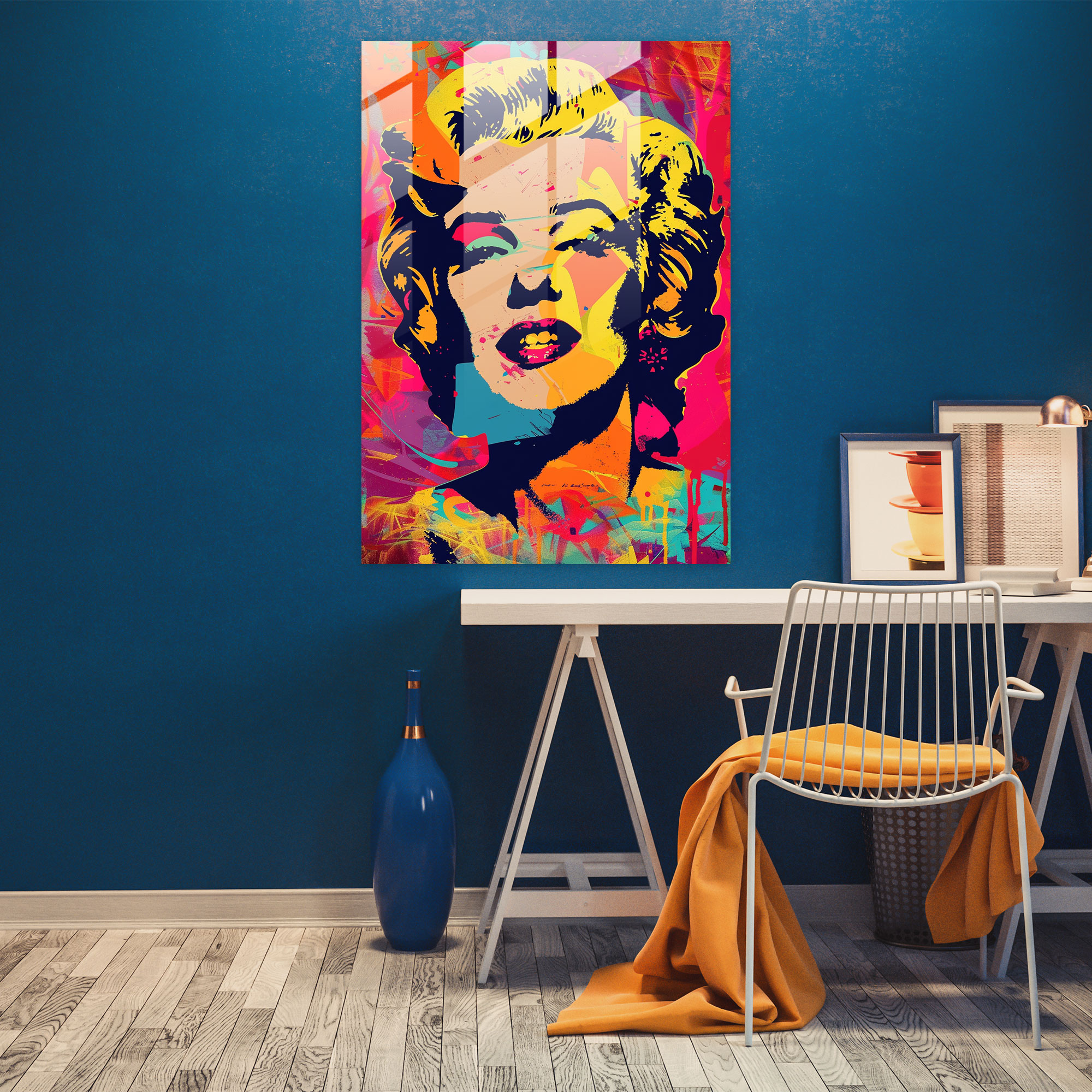 Andy Warhol Cam Tablo - Ev Dekorasyonu İçin Andy Warhol Cam Duvar Sanatı