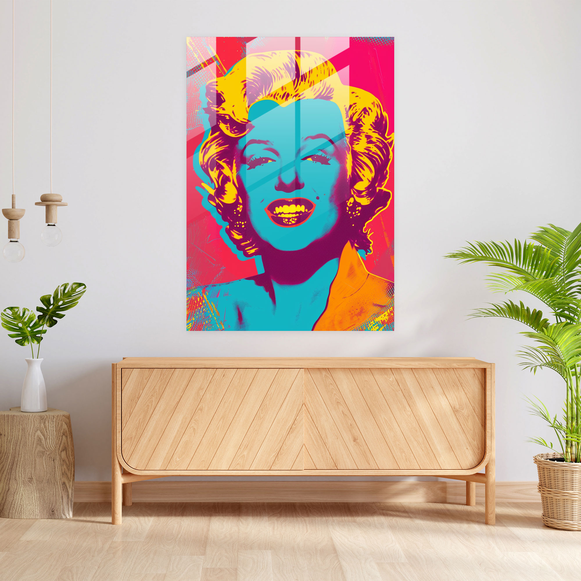 Andy Warhol Wall Decoration - Andy Warhol, Vibrant Colors, Glass Print, Modern Art