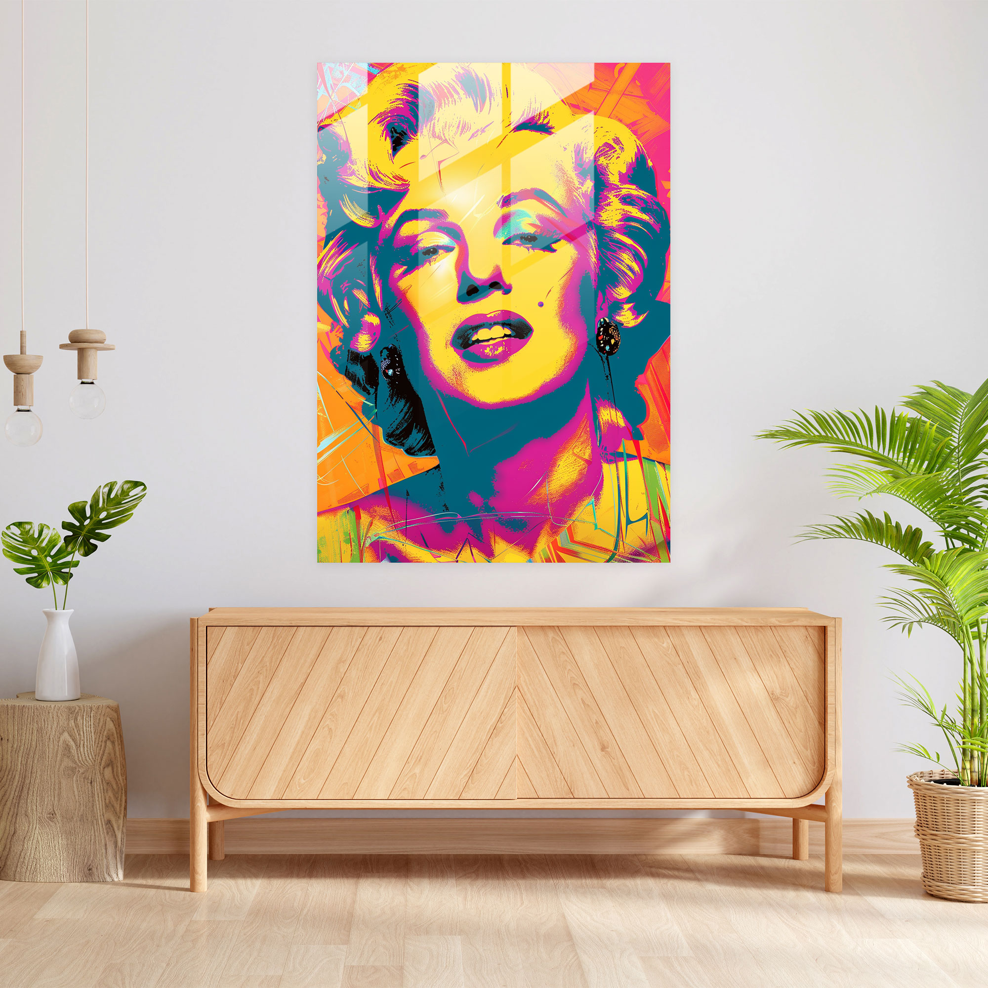 Andy Warhol'un Marilyn Monroe Portresi Cam Tablo - Portre Sanat Duvar Dekorasyonu