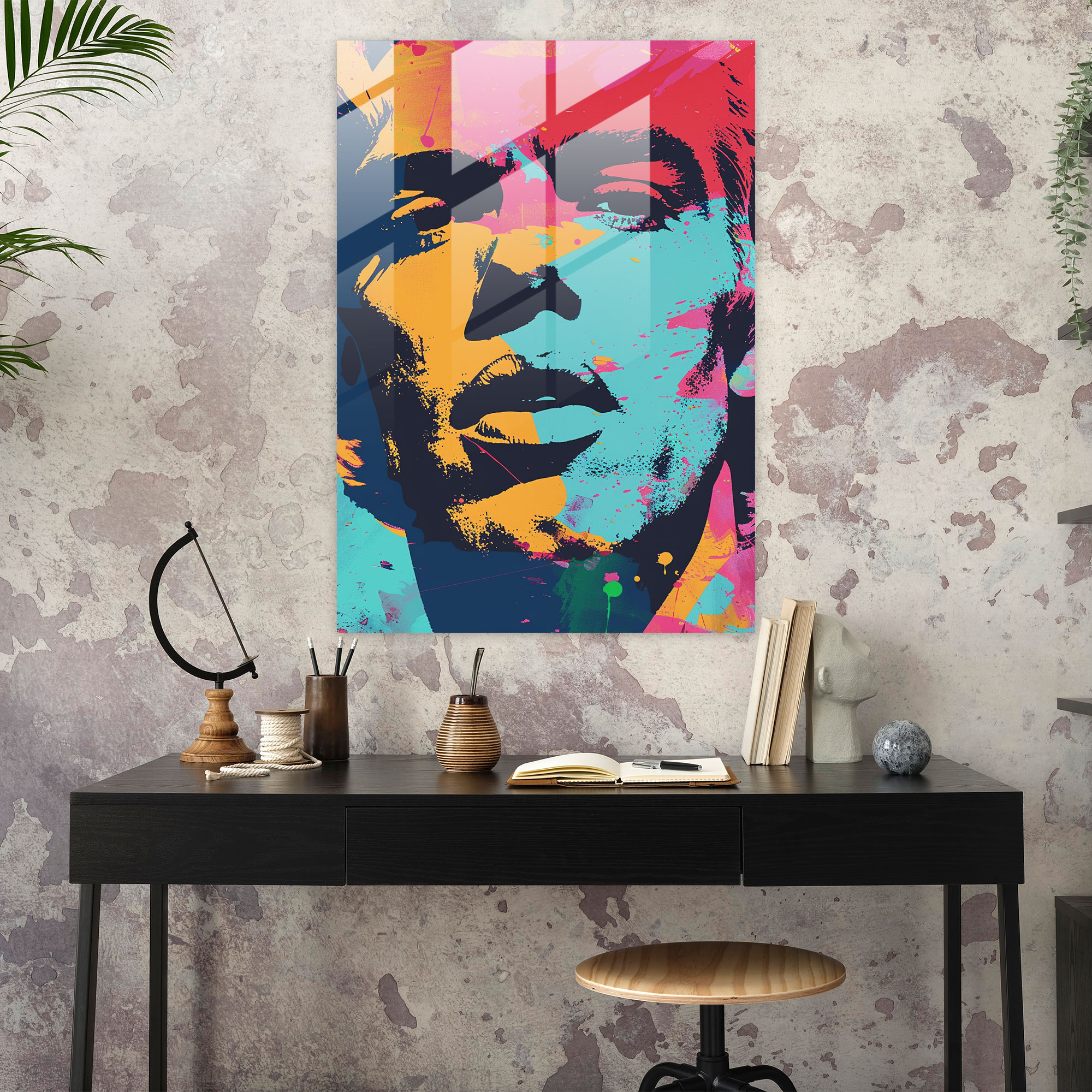 Andy Warhol Cam Tablo Sanatı - Tipografi Tasarımı - Ev Dekorasyonu