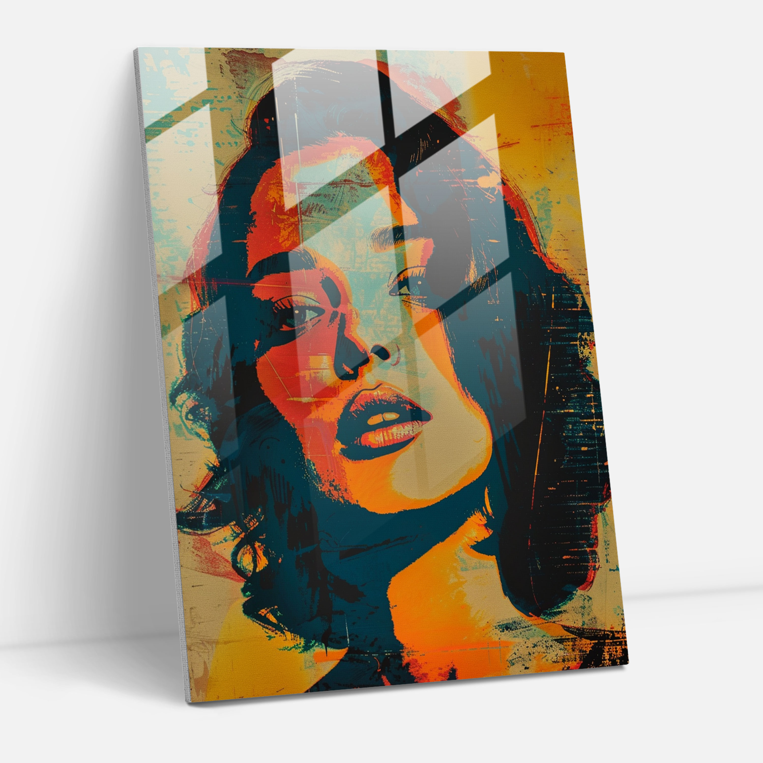 Andy Warhol Modern Sanat - Pop Sanat Portresi - Cam Tablo Duvar Sanatı