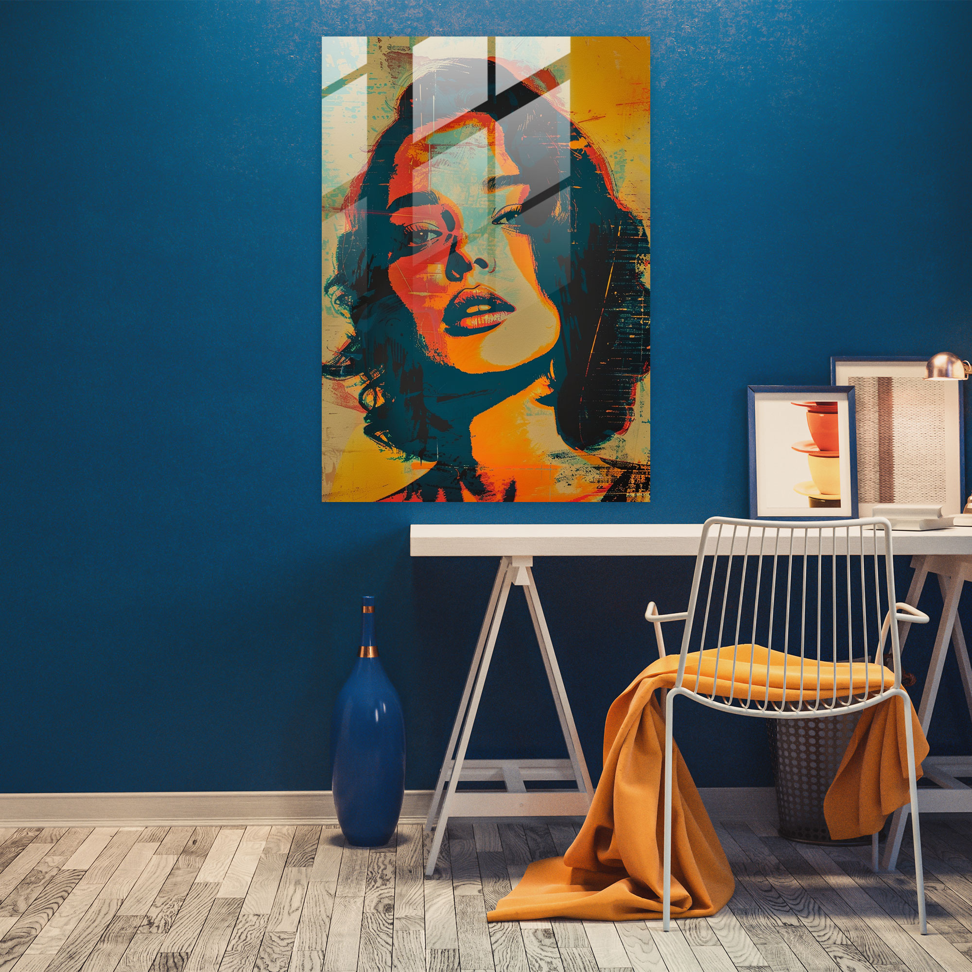 Andy Warhol Modern Sanat - Pop Sanat Portresi - Cam Tablo Duvar Sanatı