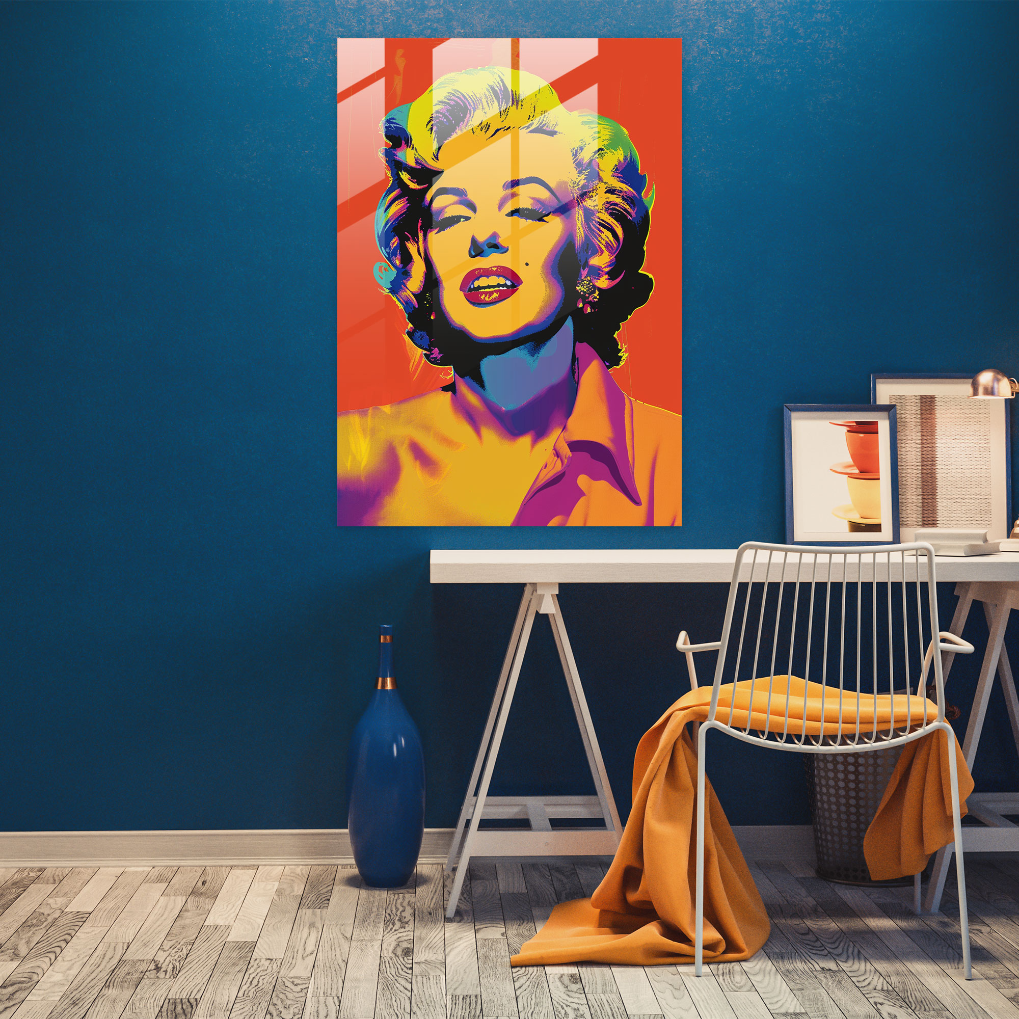 Andy Warhol Marilyn Monroe Cam Tablo - Modern Sanat Ev Dekorasyonu Duvar Dekorasyonu