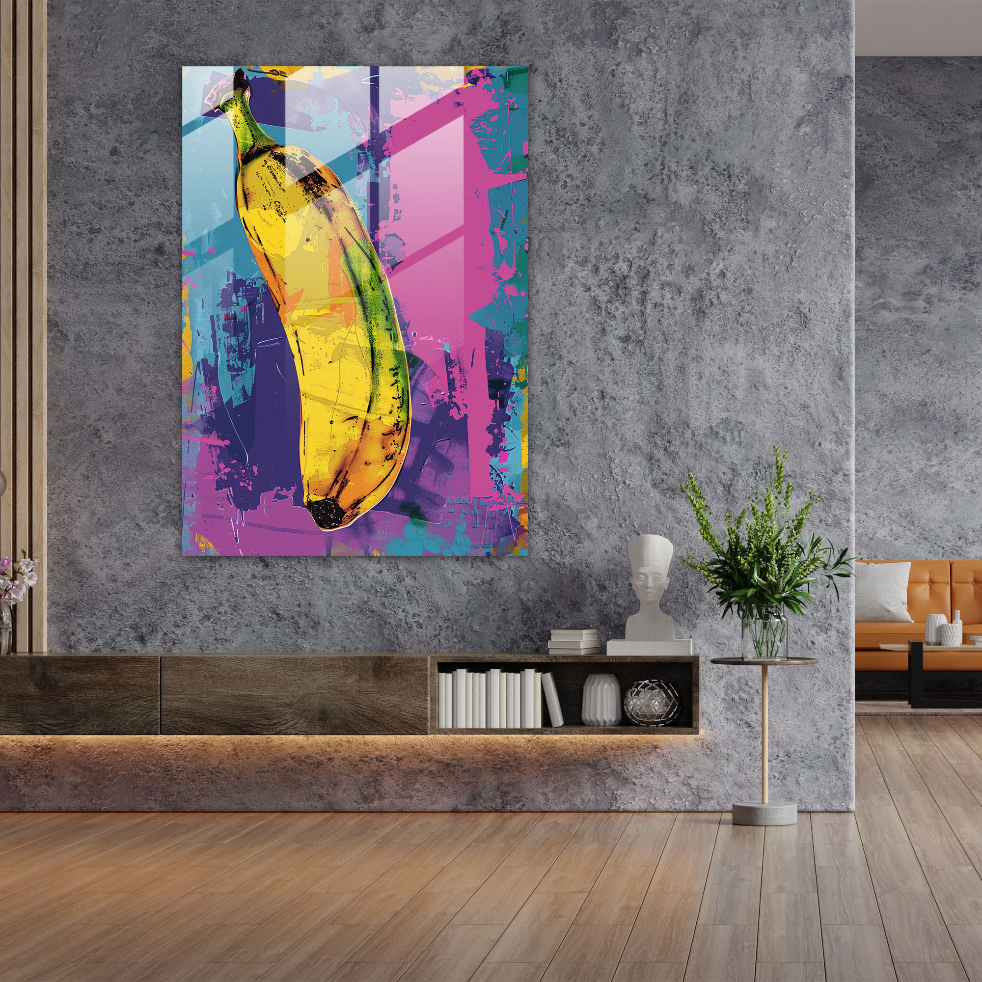 Andy Warhol Pop Art Muz Cam Tablo - Duvar Dekorasyonu Modern Sanat