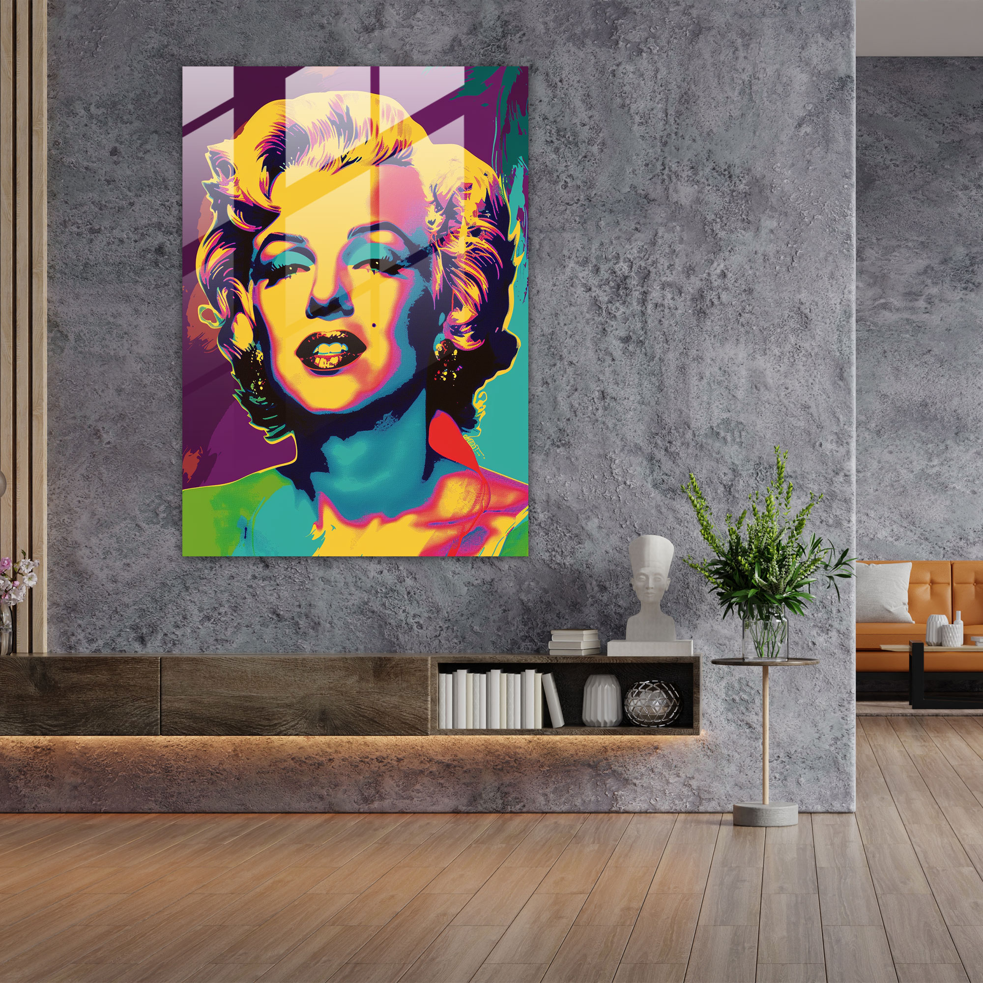 Andy Warhol Duvar Dekorasyonu - Cam Tablo Sanatı