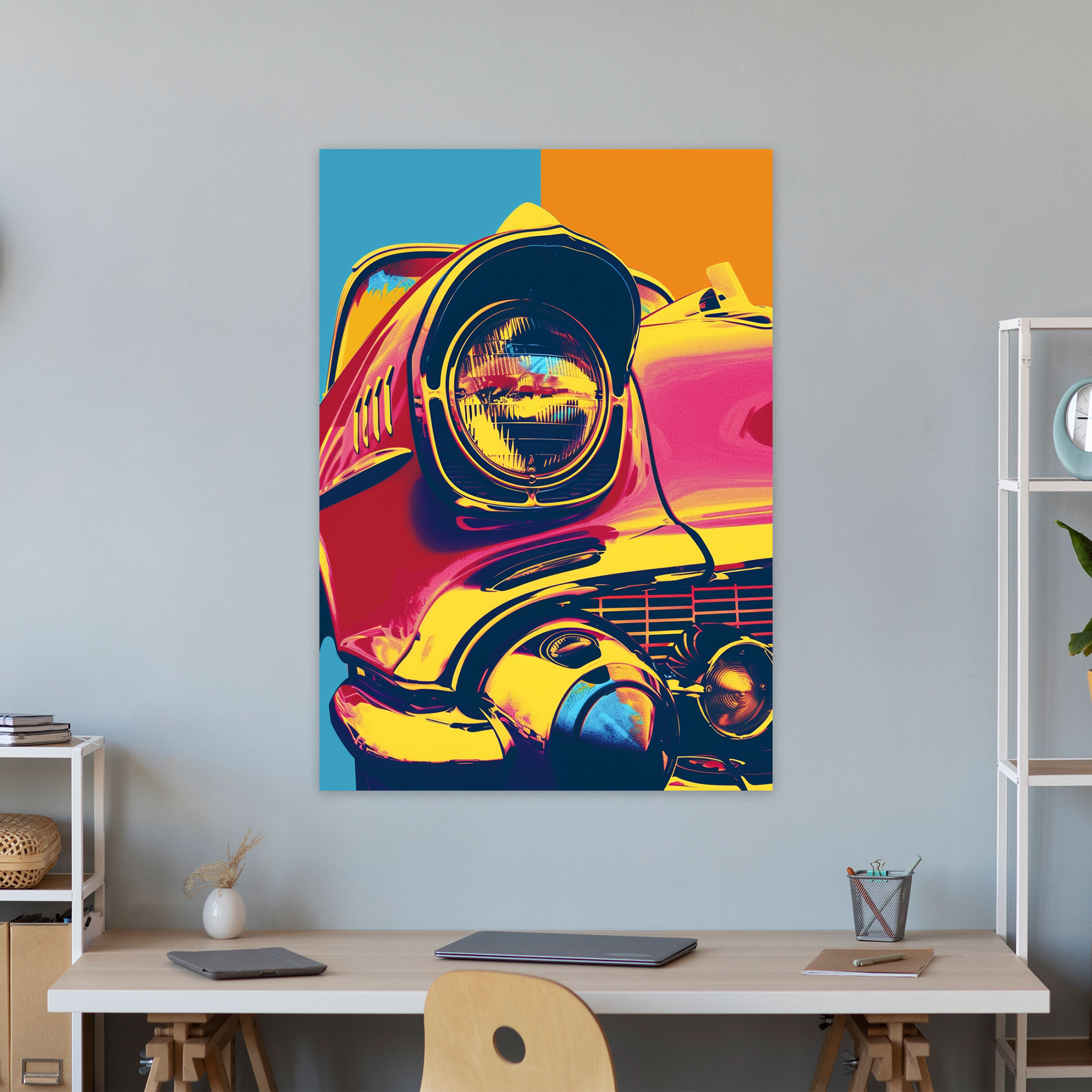 Andy Warhol Style Retro Car Canvas Print - Andy Warhol, Andy Warhol Style, Home Decoration, Canvas Wall Art