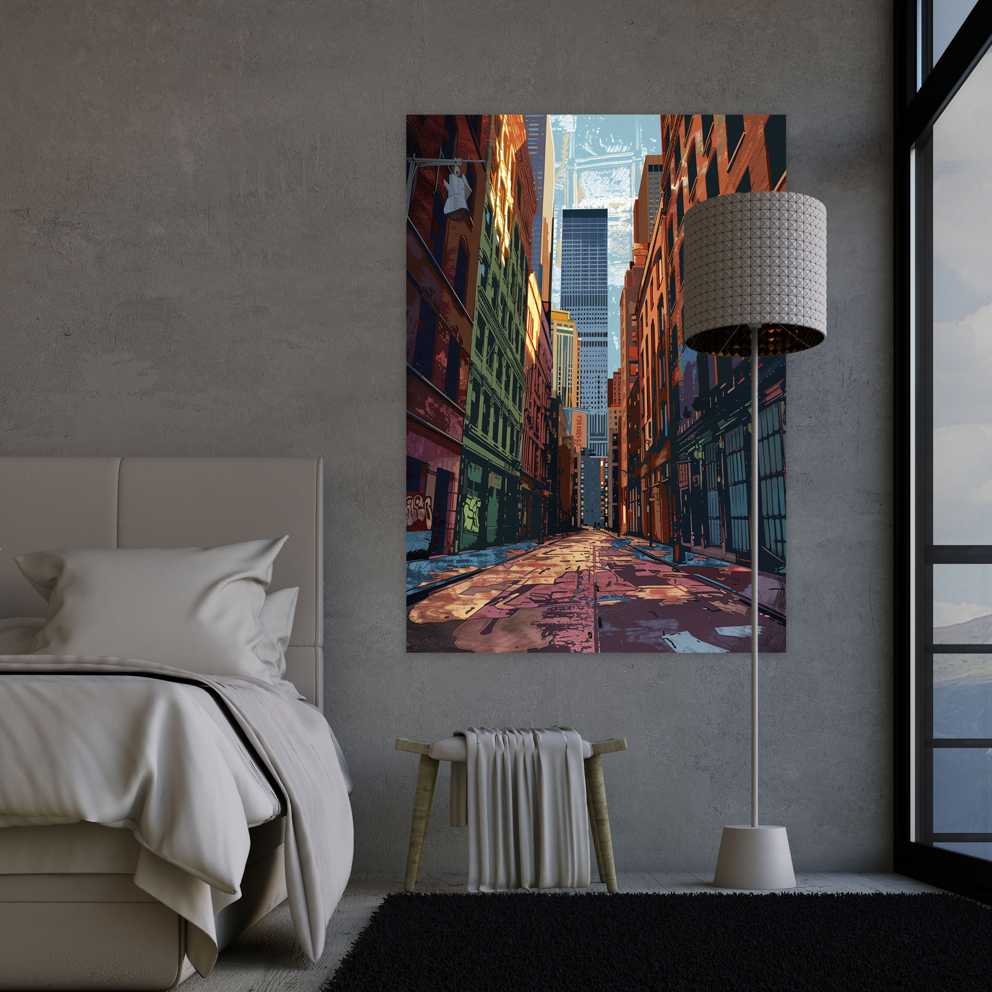 Urban Cityscape Andy Warhol Style Wall Art - Andy Warhol, Home Decoration, Wall Art, Andy Warhol Style
