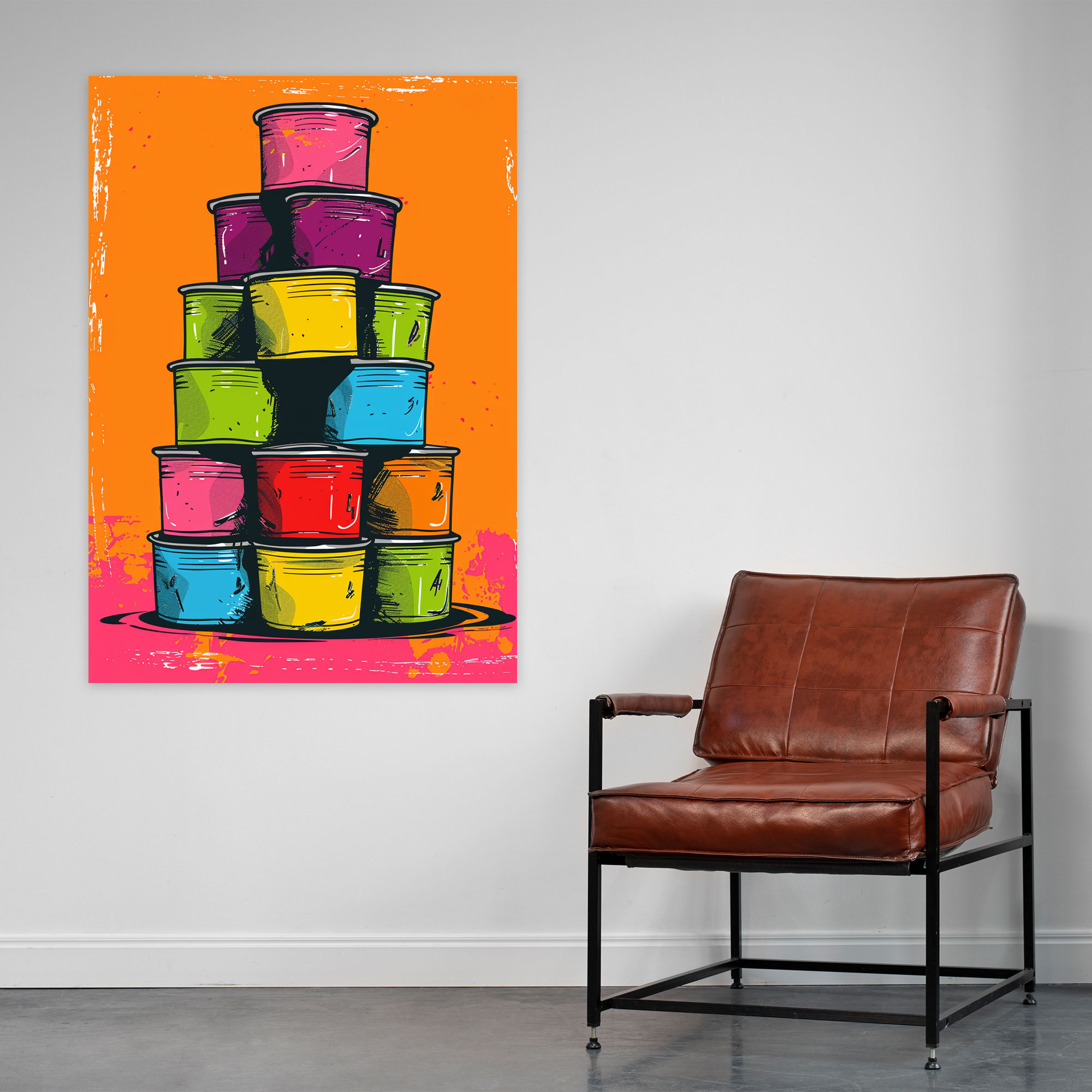 Andy Warhol Style Canvas Print - Colorful Soup Cans - Andy Warhol, Home Decoration, Canvas Print, Wall Art