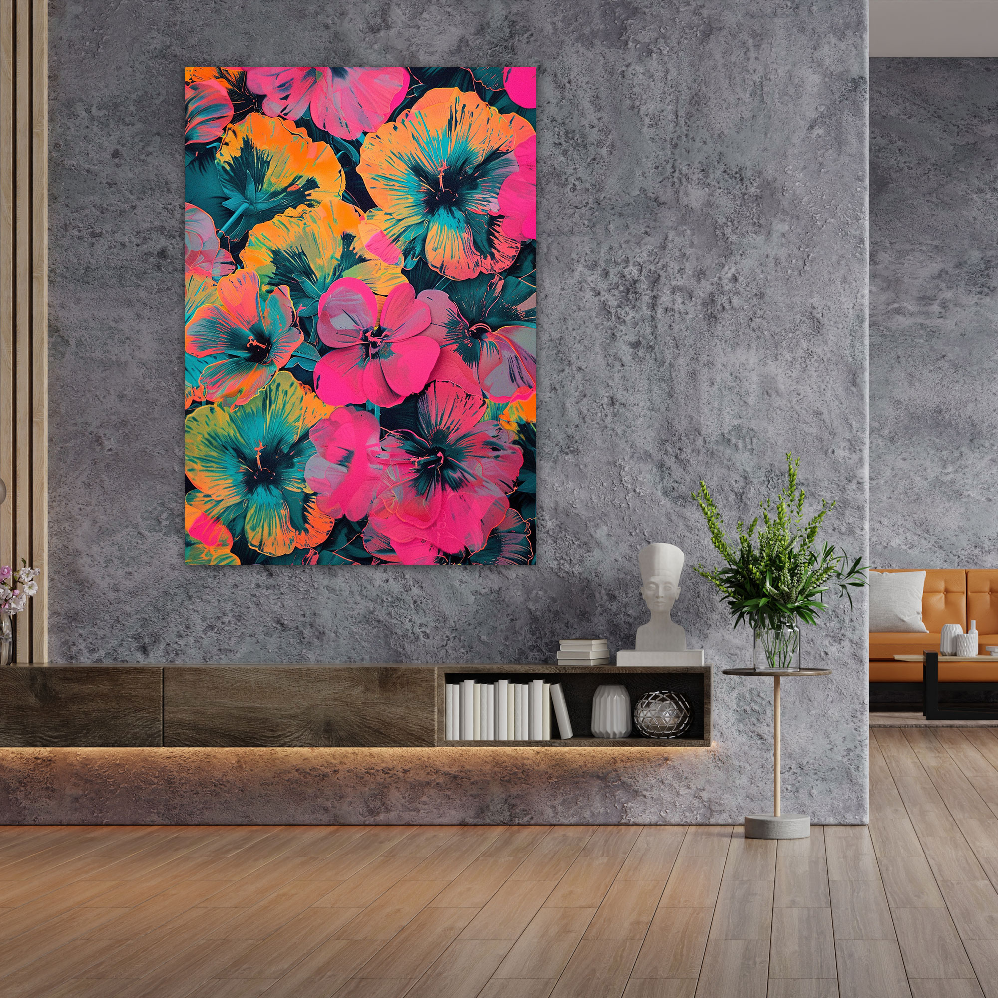 Andy Warhol Style Wall Decoration - Psychedelic Flowers - Andy Warhol, Andy Warhol Style, Canvas, Wall Art