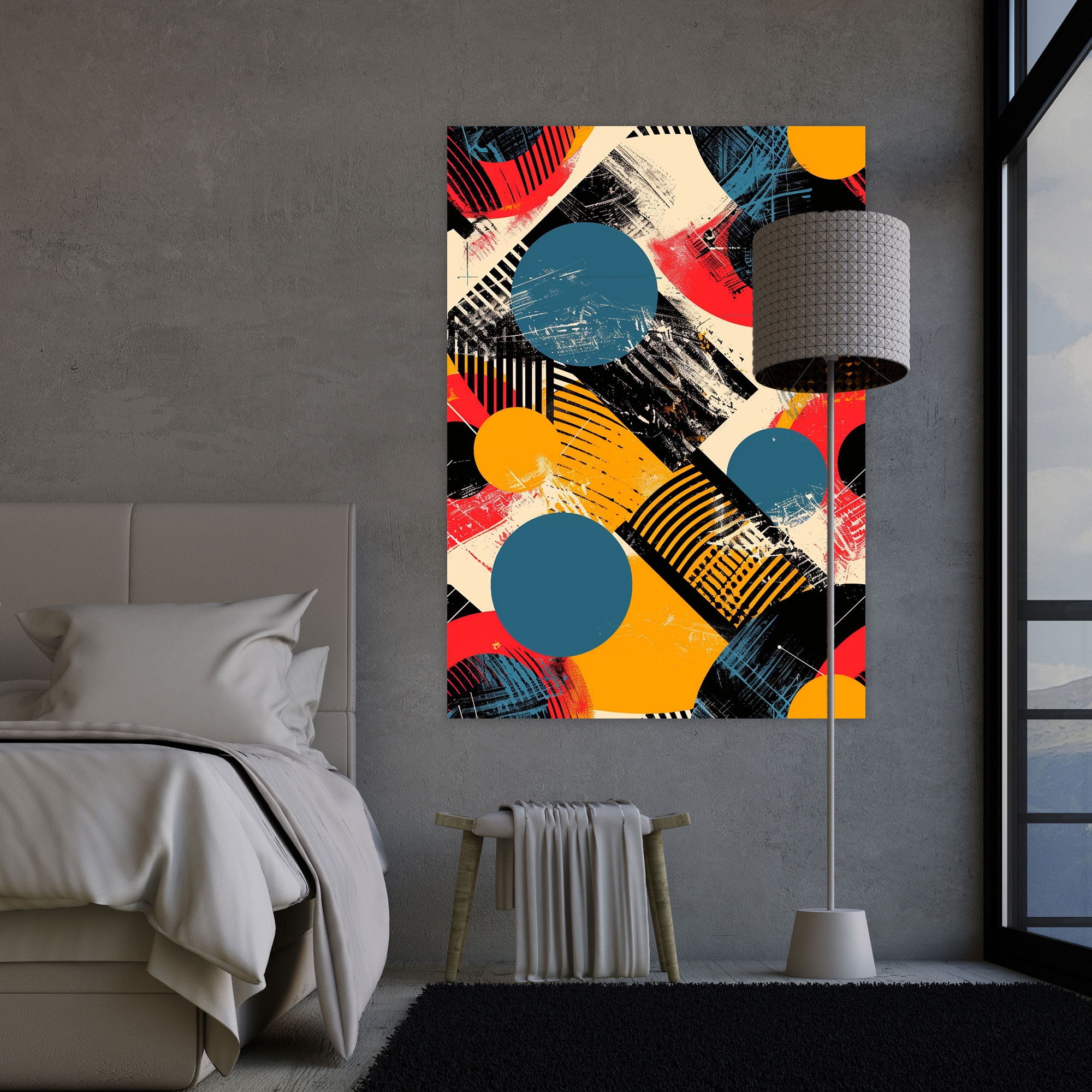 Andy Warhol Style Canvas Print - Bold Geometric Shapes - Andy Warhol, Andy Warhol Style, Home Decoration, Canvas Wall Art