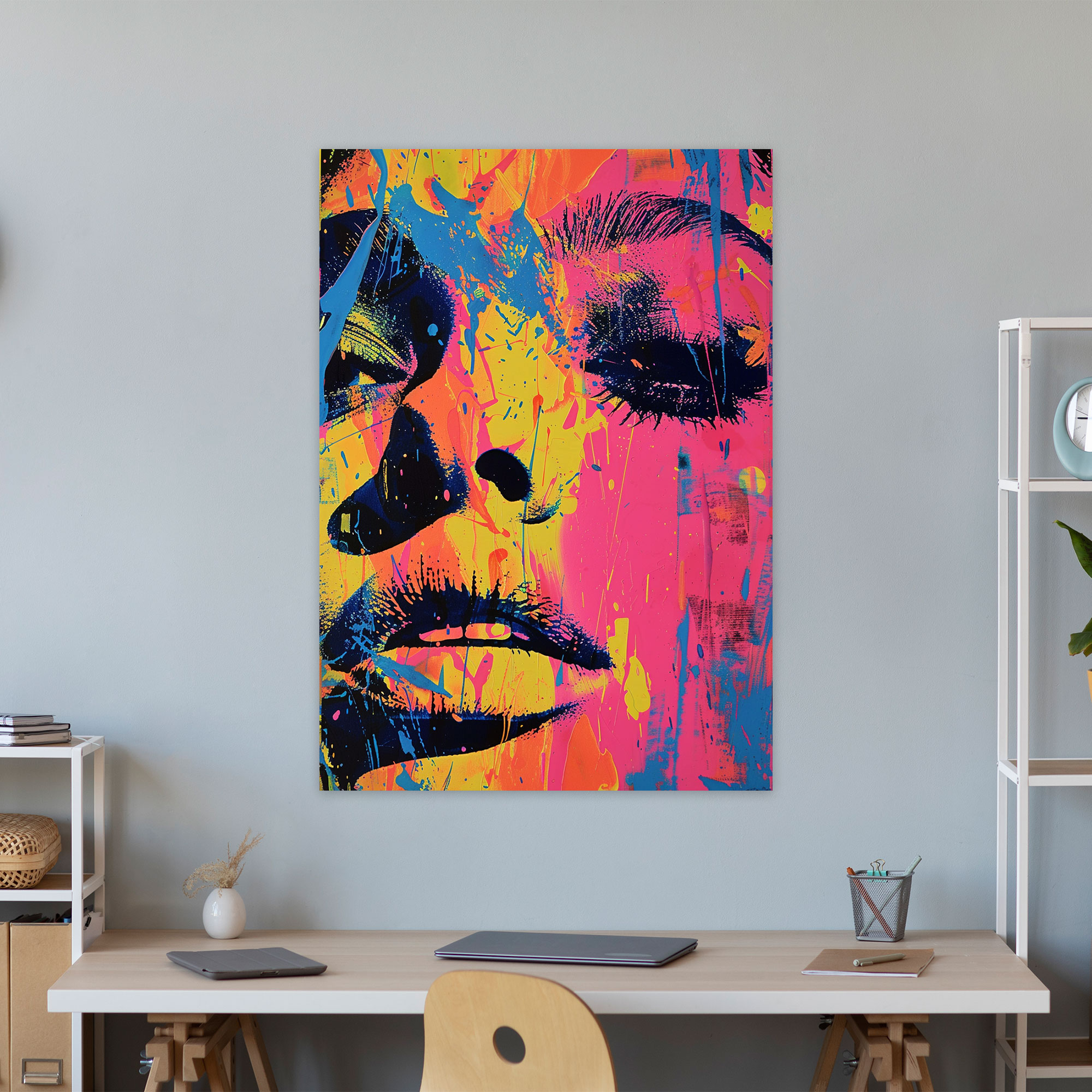 Andy Warhol Style Wall Decoration - Neon Splatter Paint - Andy Warhol, Wall Decoration, Wall Art, Canvas