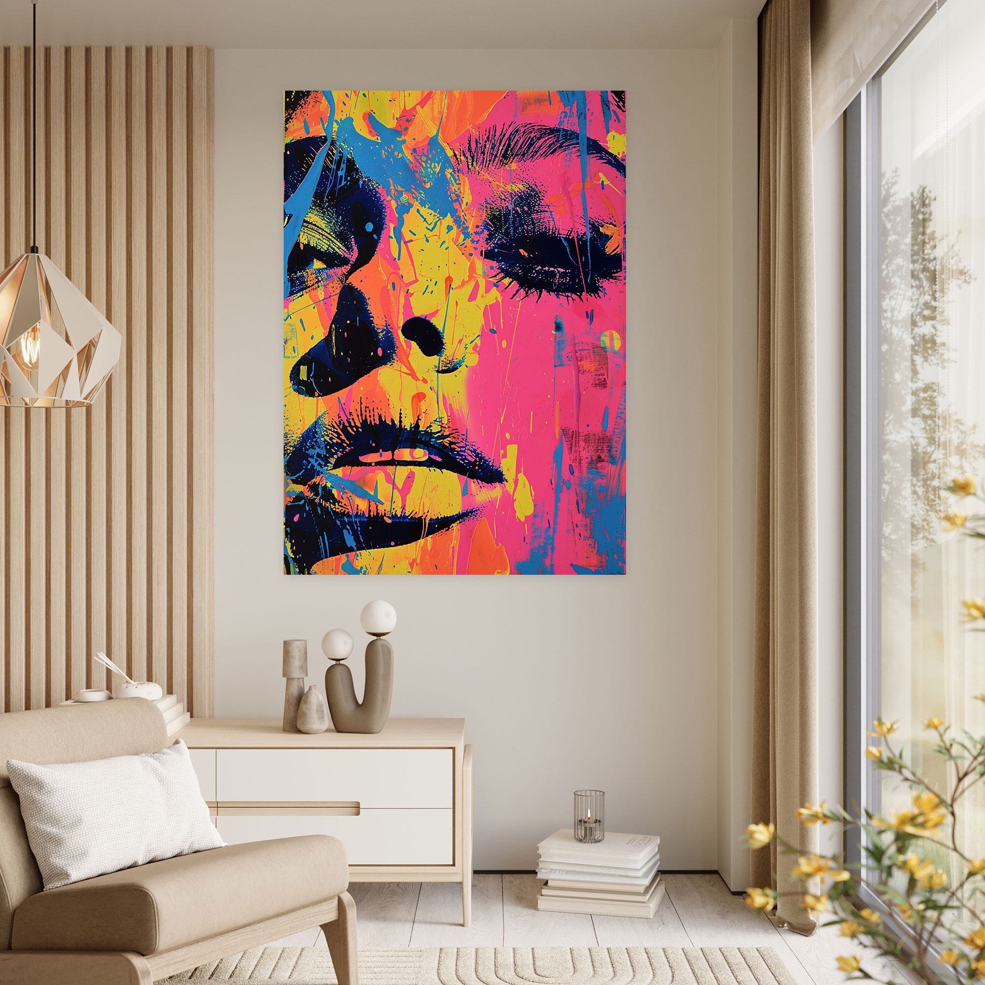 Andy Warhol Style Wall Decoration - Neon Splatter Paint - Andy Warhol, Wall Decoration, Wall Art, Canvas