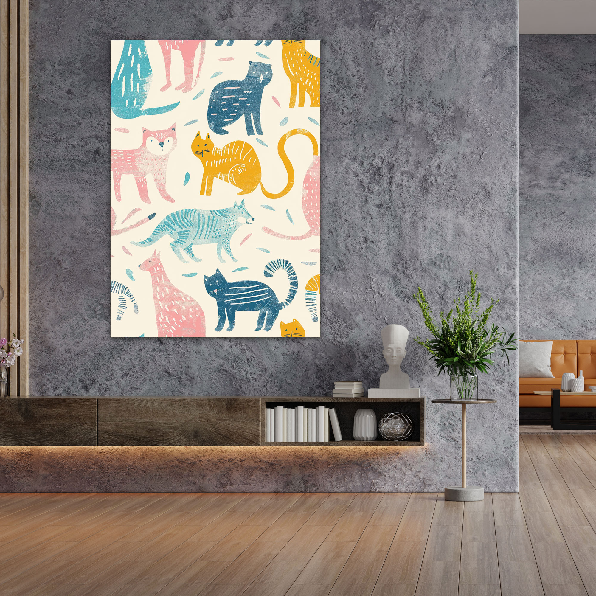Andy Warhol Style Canvas Print - Whimsical Animals - Andy Warhol, Home Decoration, Canvas Wall Art, Wall Art