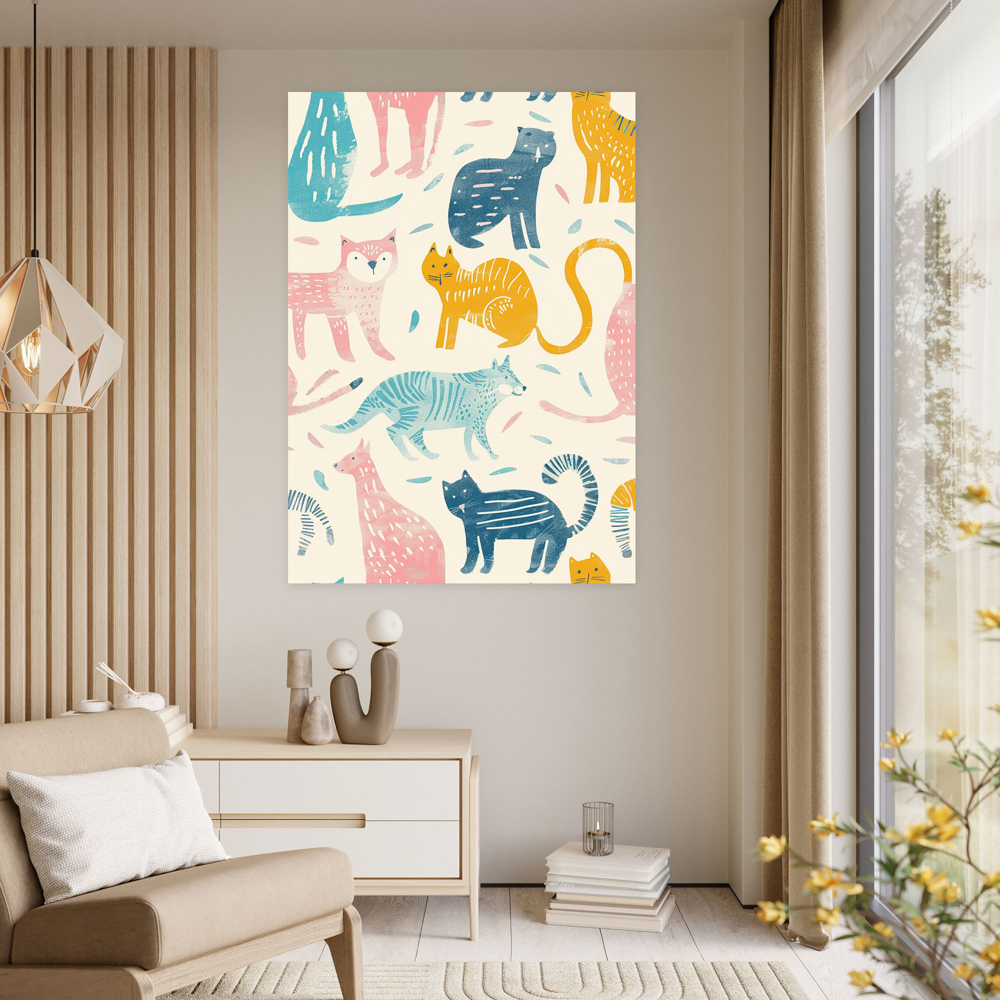 Andy Warhol Style Canvas Print - Whimsical Animals - Andy Warhol, Home Decoration, Canvas Wall Art, Wall Art