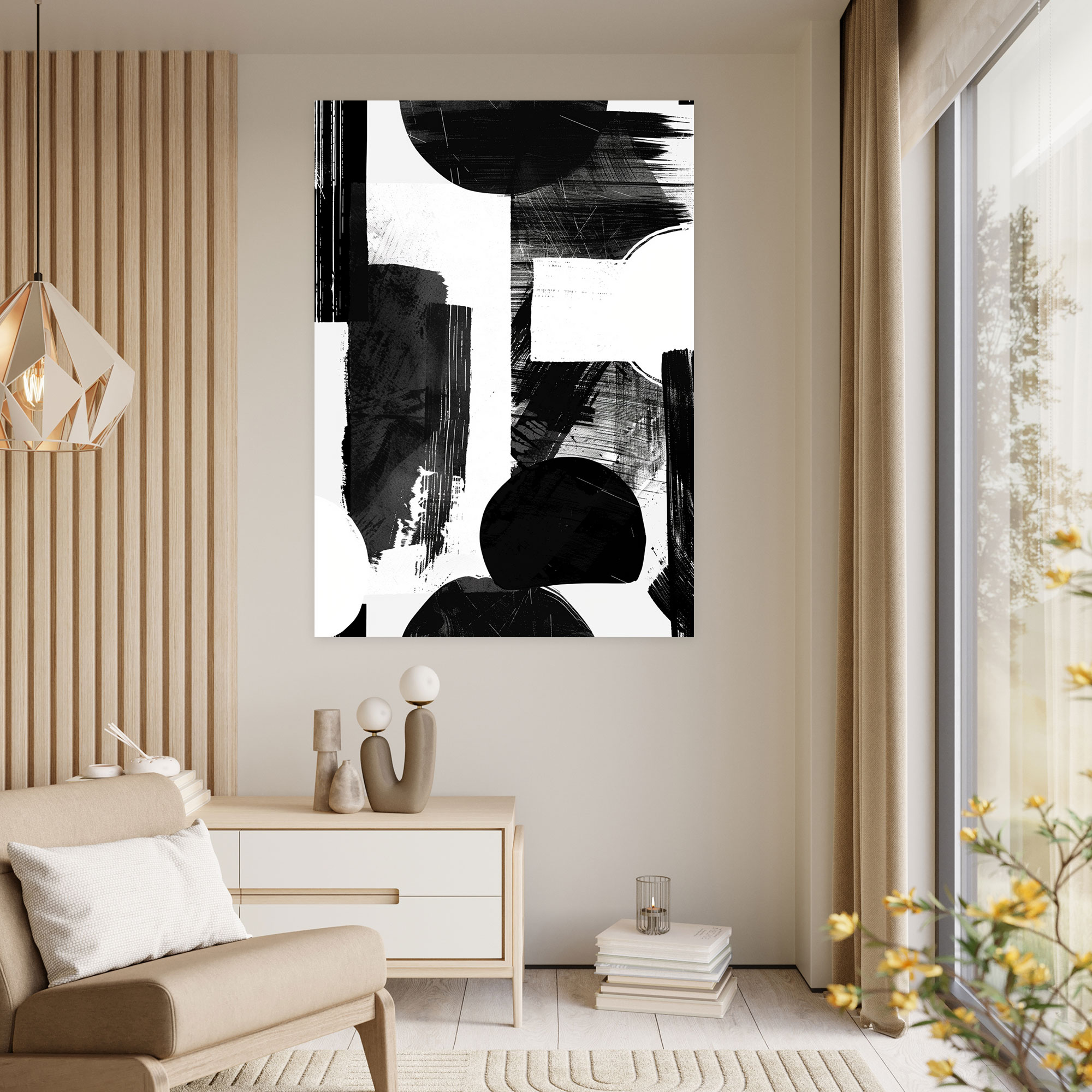 Andy Warhol Style Wall Decoration - Monochrome Abstract Shapes - Andy Warhol, Canvas, Canvas Print, Andy Warhol Style