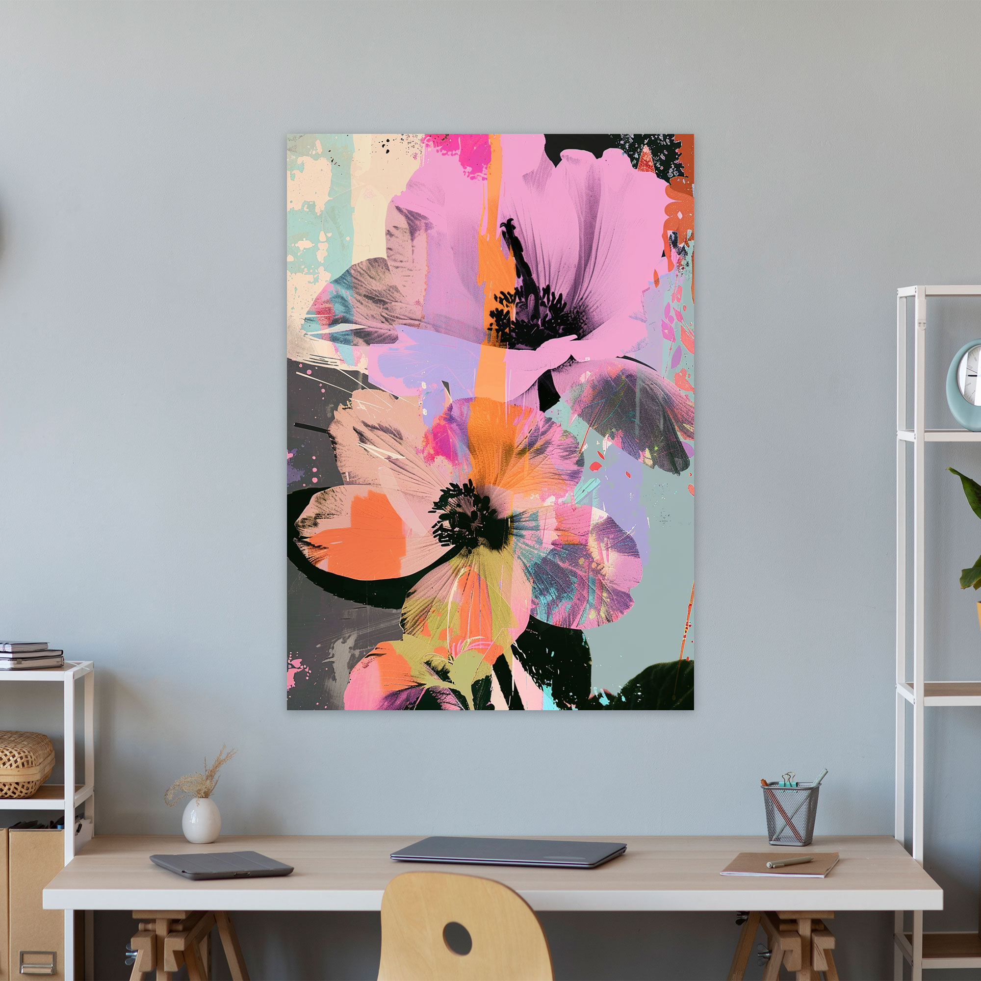 Andy Warhol Flowers Collage Canvas Print - Andy Warhol, Wall Decoration, Canvas, Andy Warhol