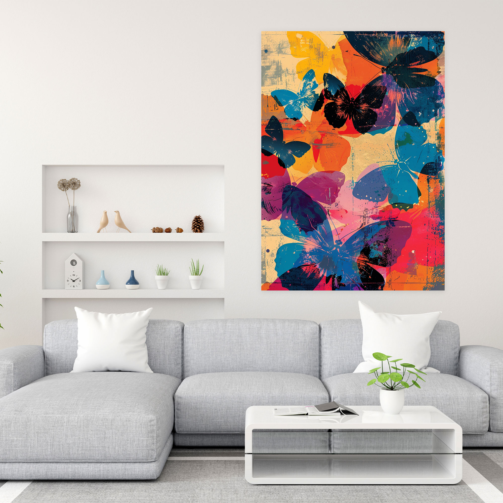 Andy Warhol Colorful Butterflies Wall Art - Andy Warhol, Home Decoration, Canvas Print, Canvas