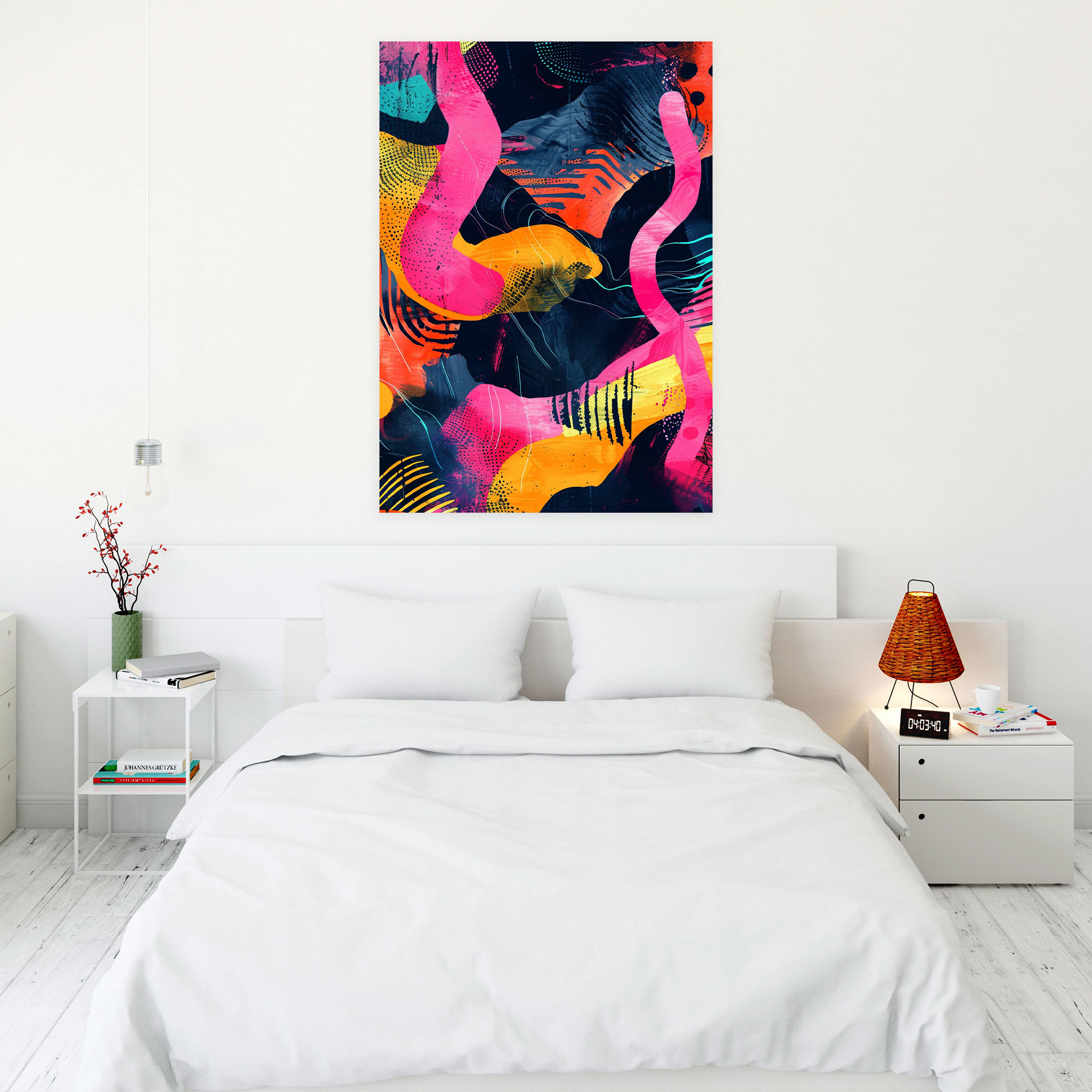 Andy Warhol Abstract Neon Patterns Wall Decoration - Andy Warhol, Canvas, Wall Art, Canvas Print