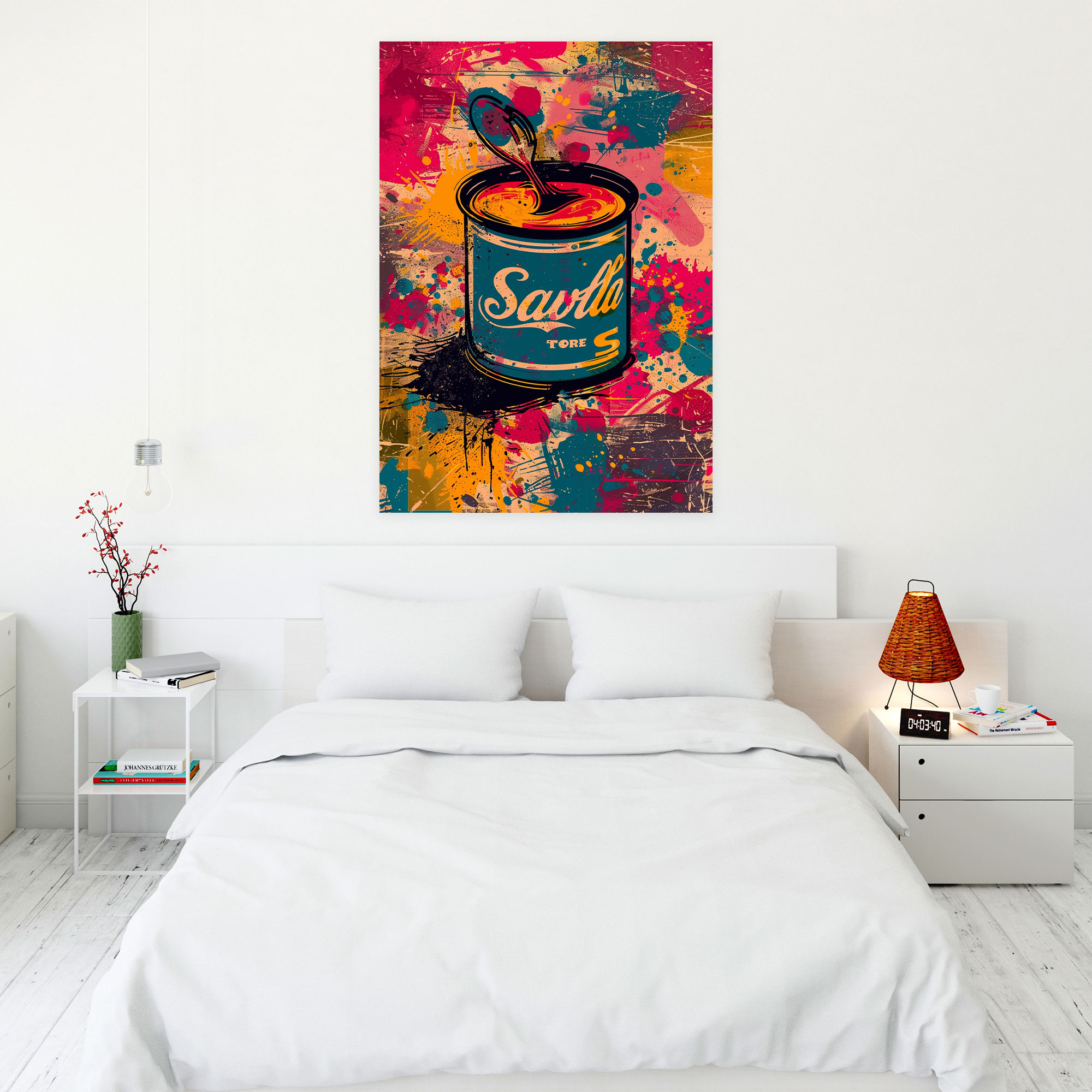 Andy Warhol Canvas Print Wall Art - Colorful Pop Art Soup Can - Andy Warhol, Soup Can, Wall Decoration, Wall Art