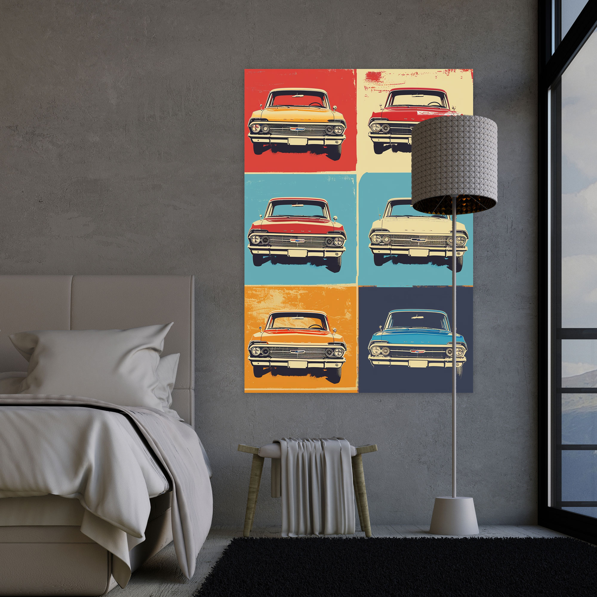 Andy Warhol Wall Art Canvas Print - Retro Car Collection - Andy Warhol, Car Collection, Wall Decoration, Canvas Wall Art