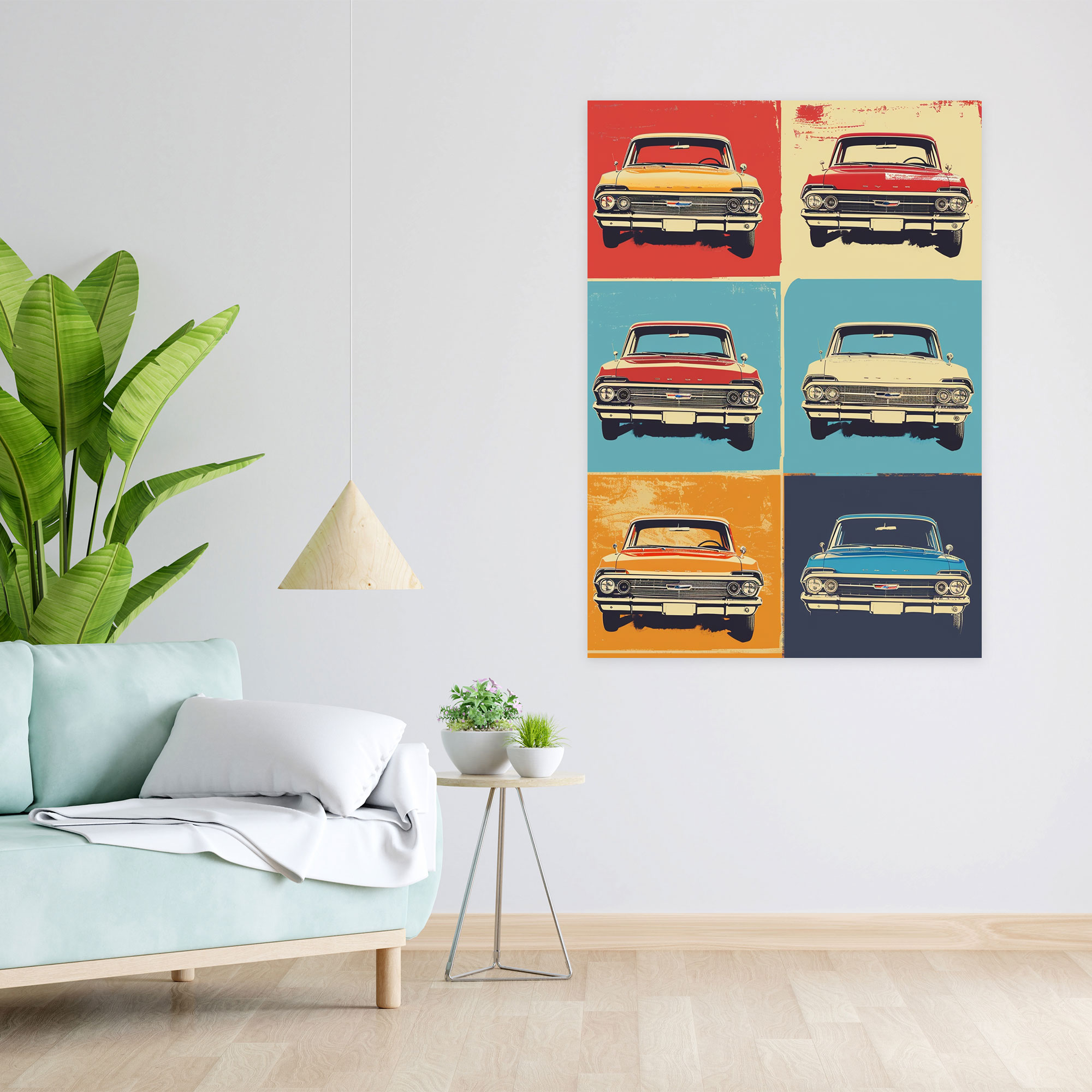 Andy Warhol Wall Art Canvas Print - Retro Car Collection - Andy Warhol, Car Collection, Wall Decoration, Canvas Wall Art