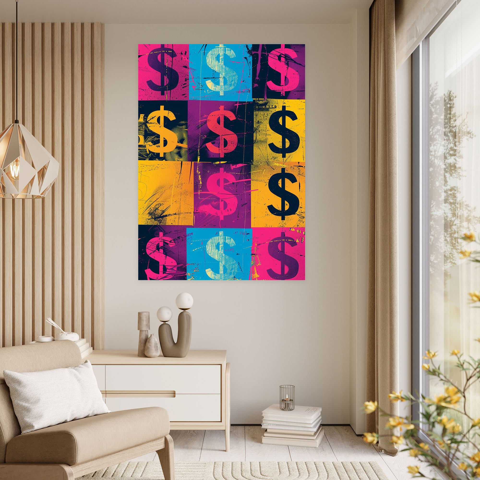 Andy Warhol Dollar Signs Wall Decoration - Andy Warhol, Canvas, Wall Decoration, Canvas Print