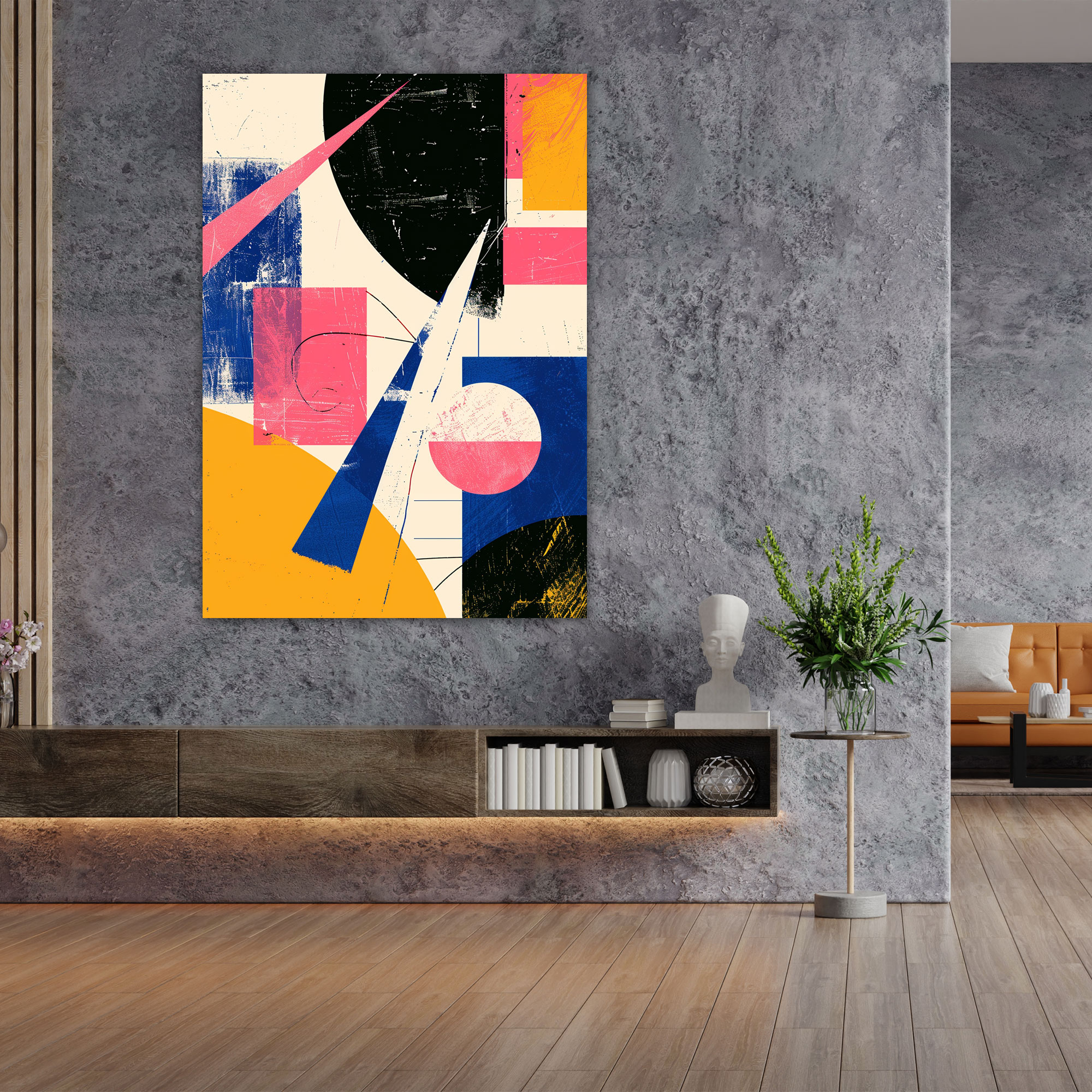Andy Warhol Desenli Kanvas Tablo - Geometrik Şekiller Duvar Sanatı - Duvar Dekorasyonu