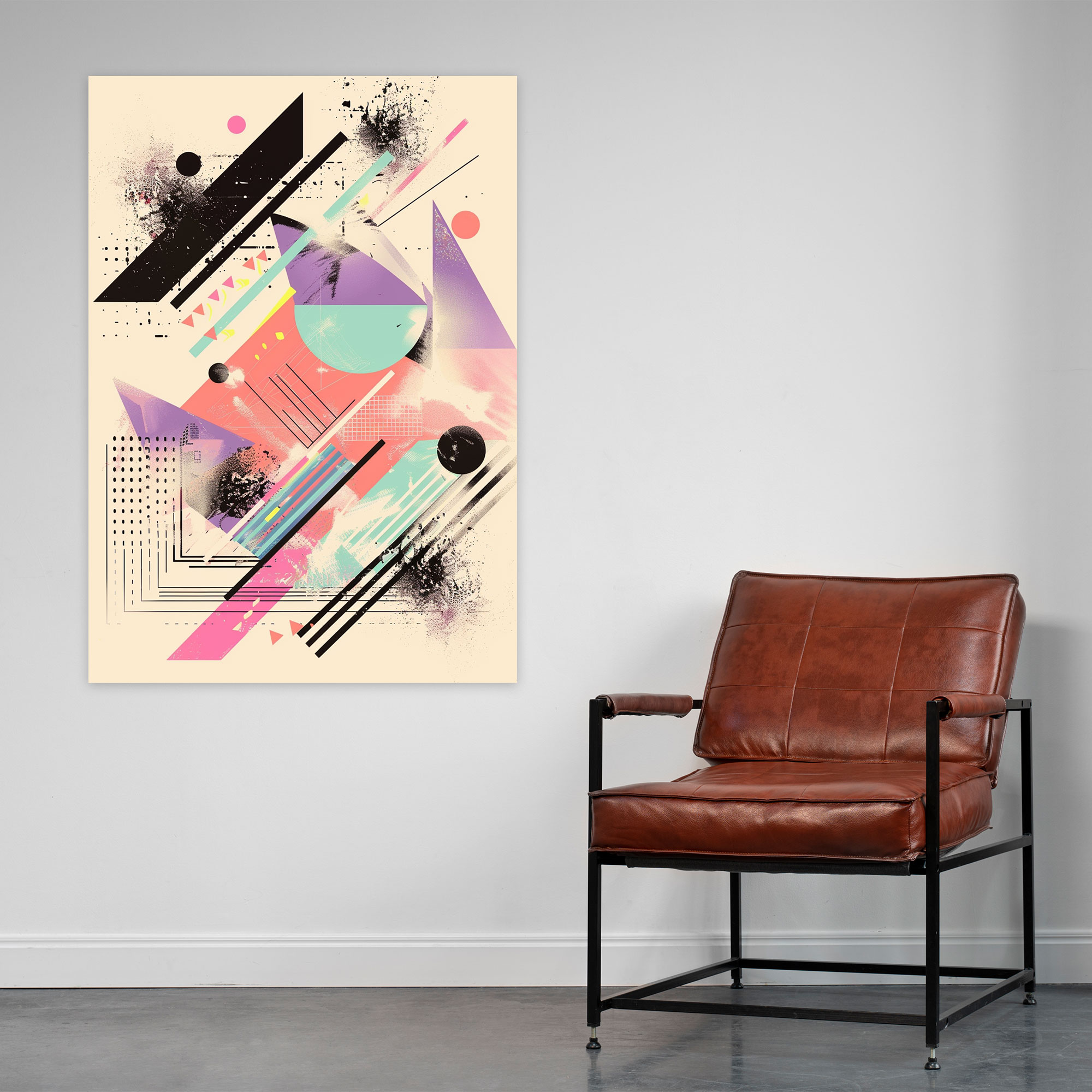 Andy Warhol Pastel Geometrik Şekiller Kanvas Tablo - Duvar Dekorasyonu Kanvas Kanvas Duvar Sanatı